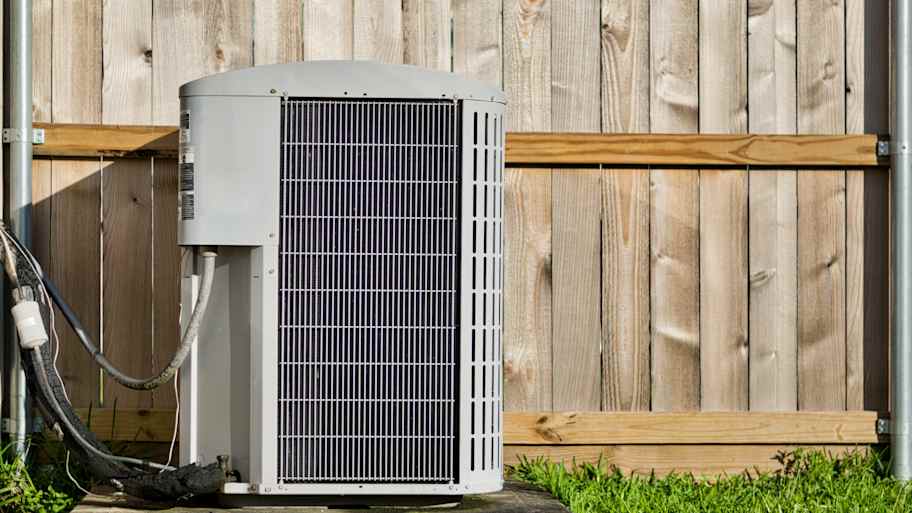 hvac alongside fence