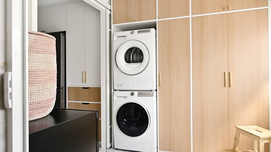 Modern clean laundry room