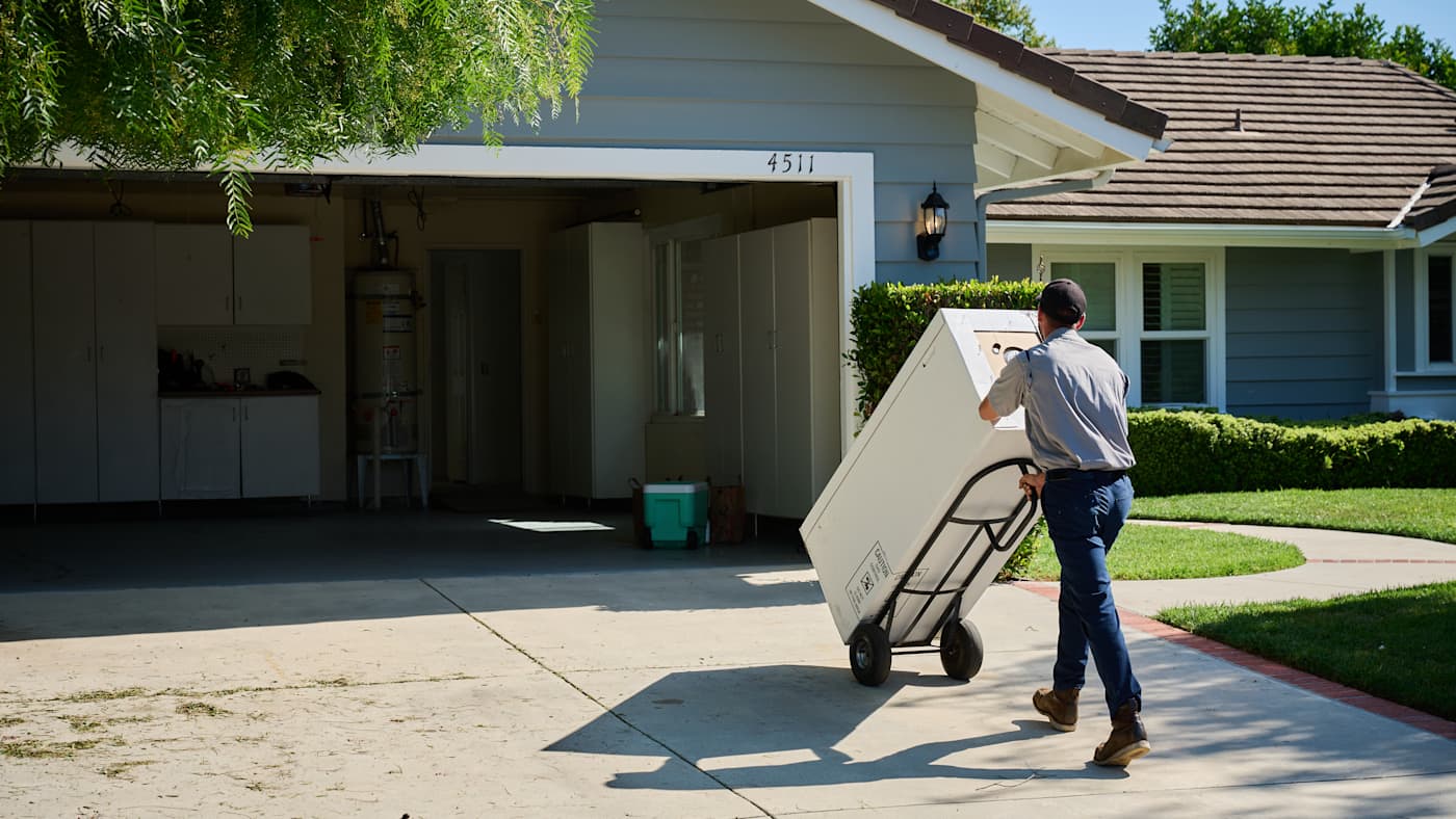 Man working for moving company.