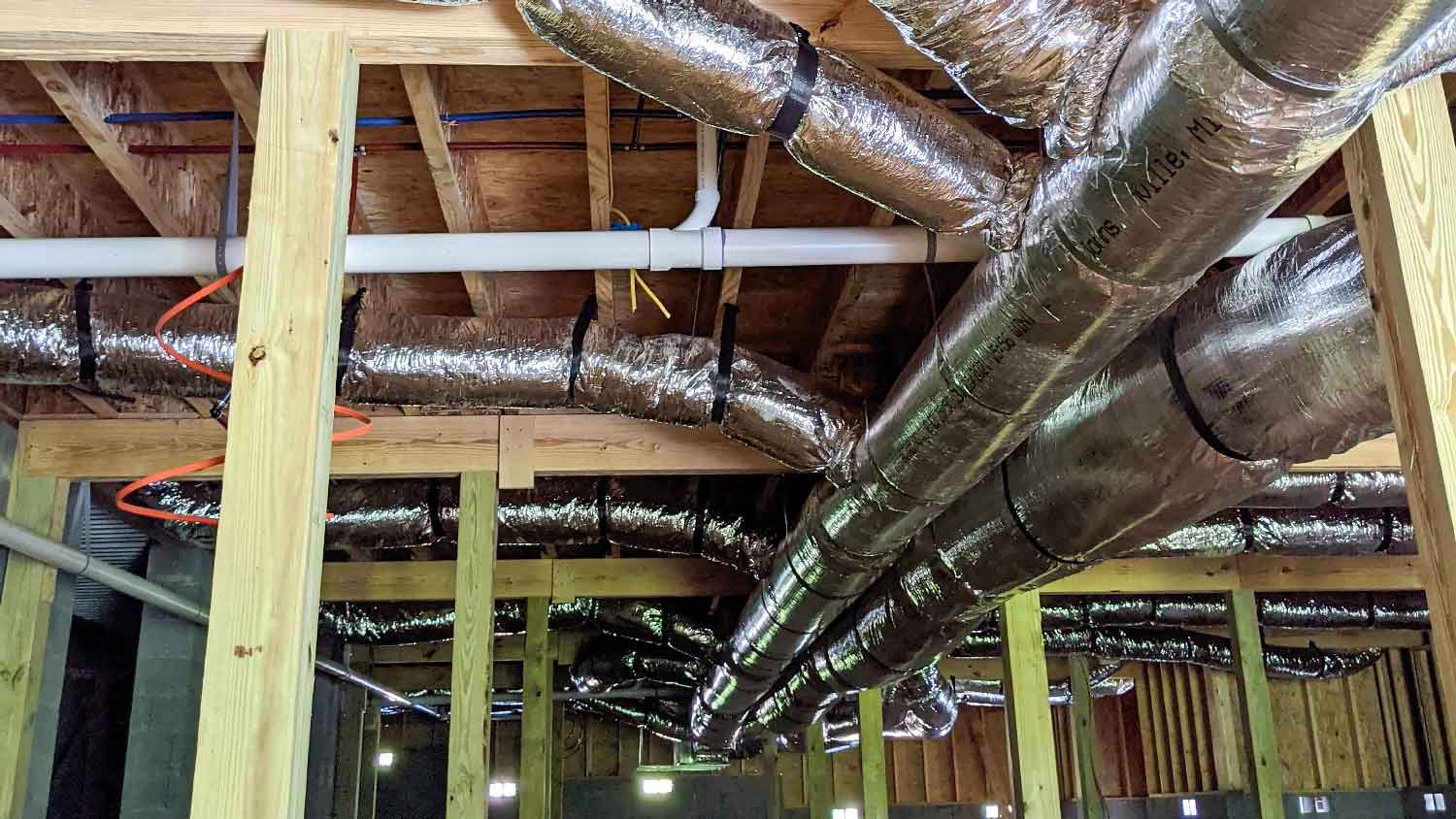 Ductwork in a crawl space