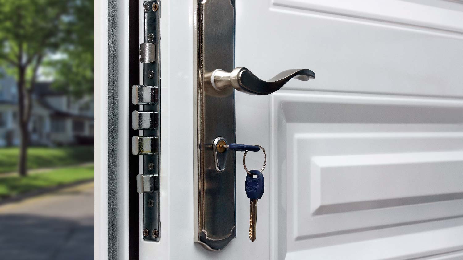 Close-up of a security door