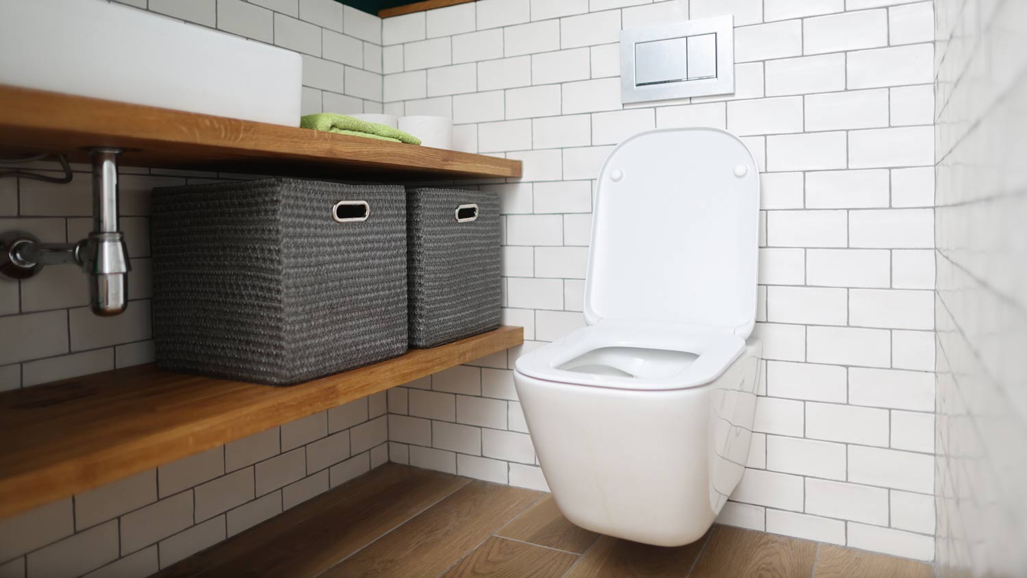 open toilet in bathroom