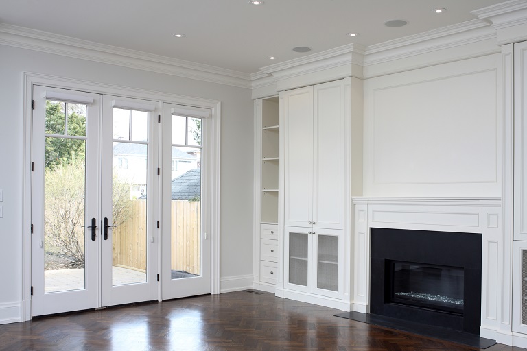 Living room with french doors