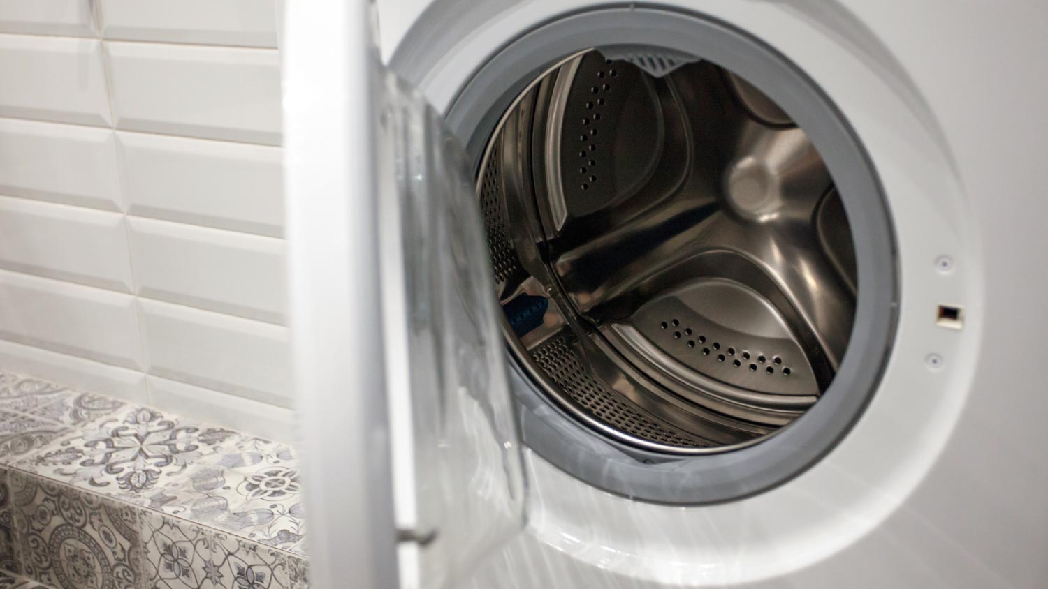 An empty dryer machine