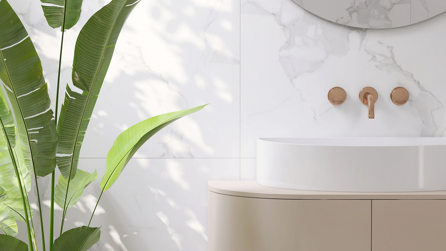 Marble tiles bathroom vanity