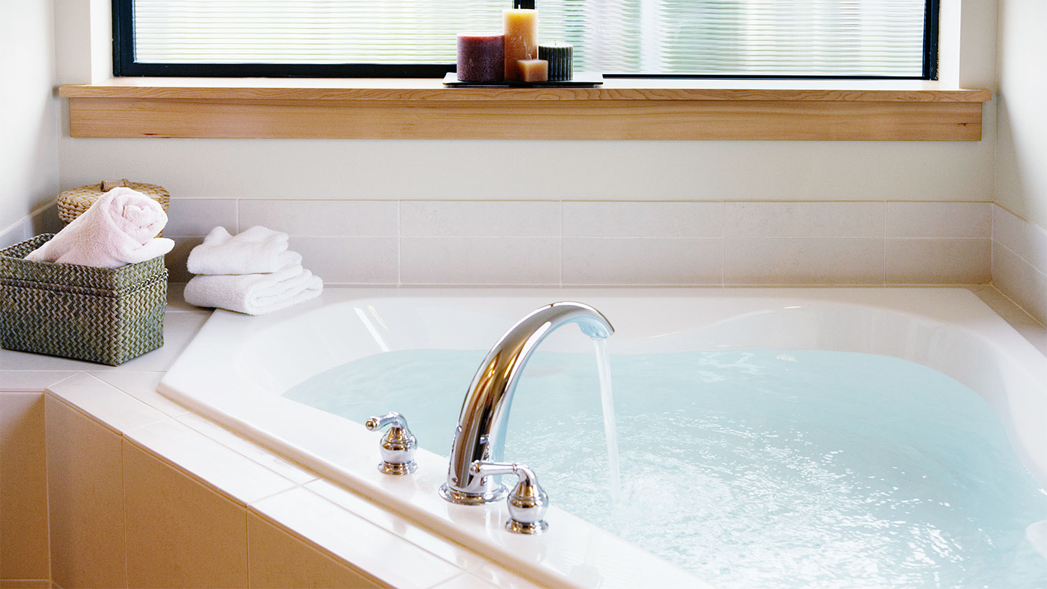 A corner bathtub