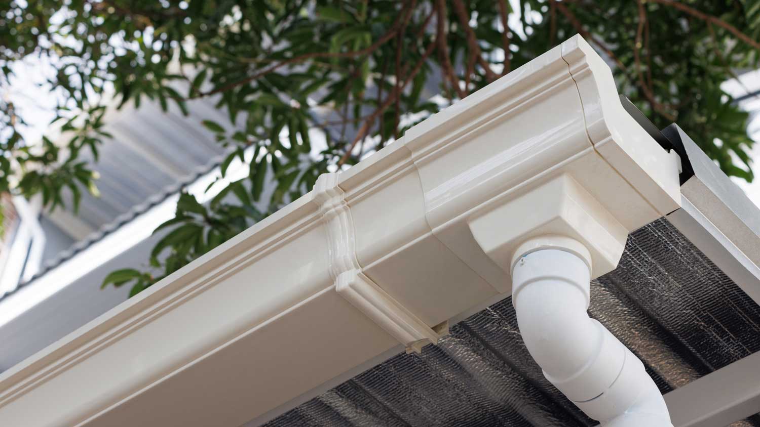 White vinyl gutters