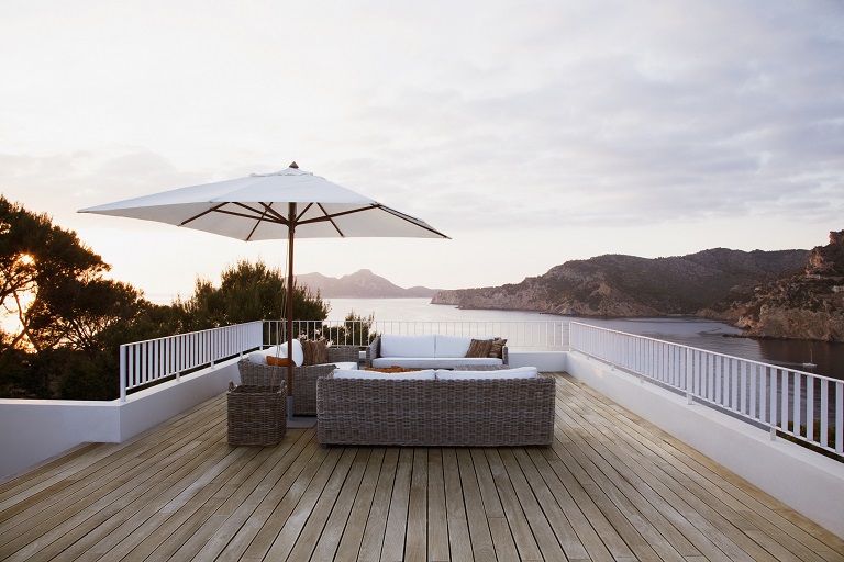 Modern wood deck