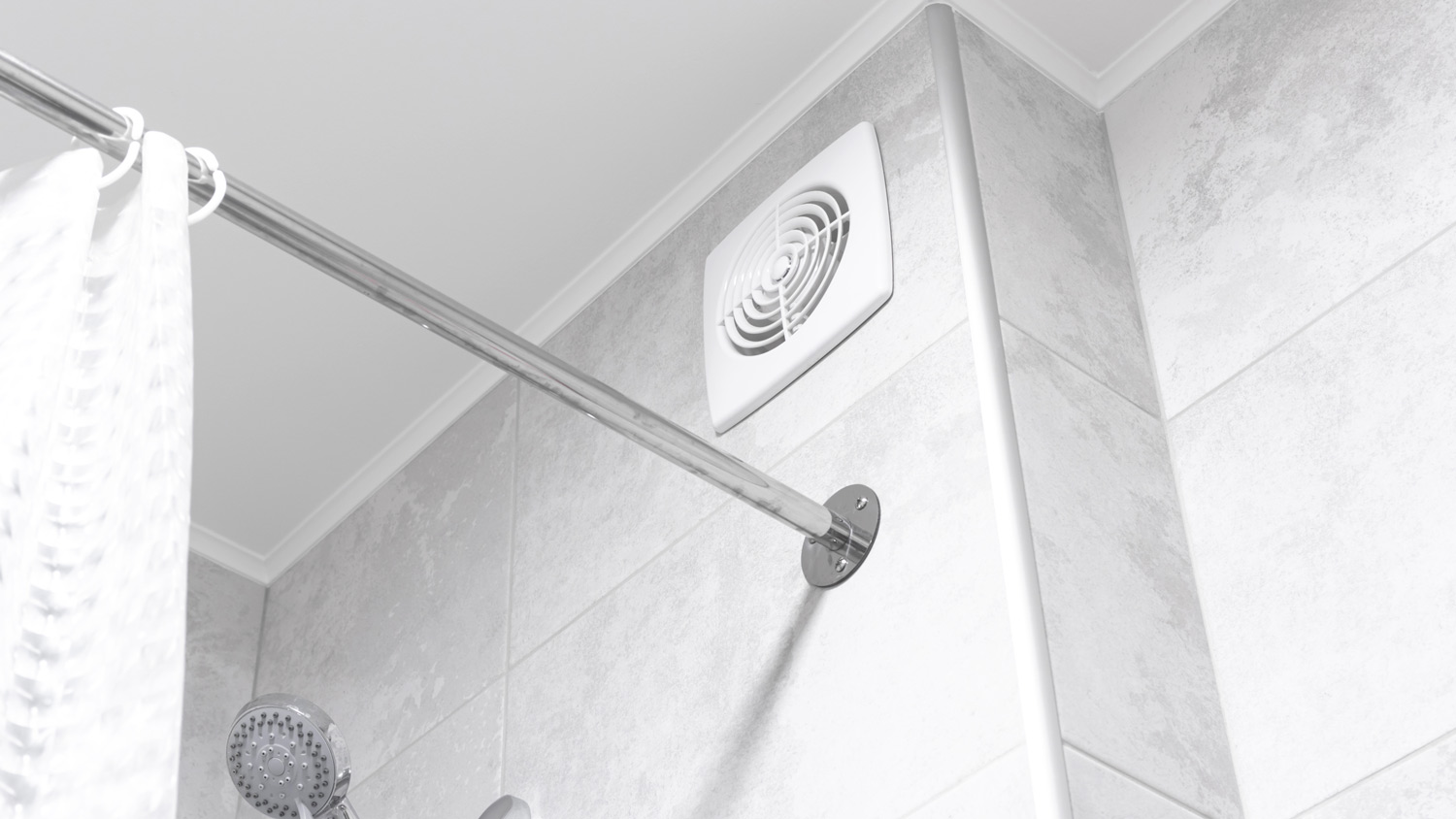 A bathroom exhaust fan