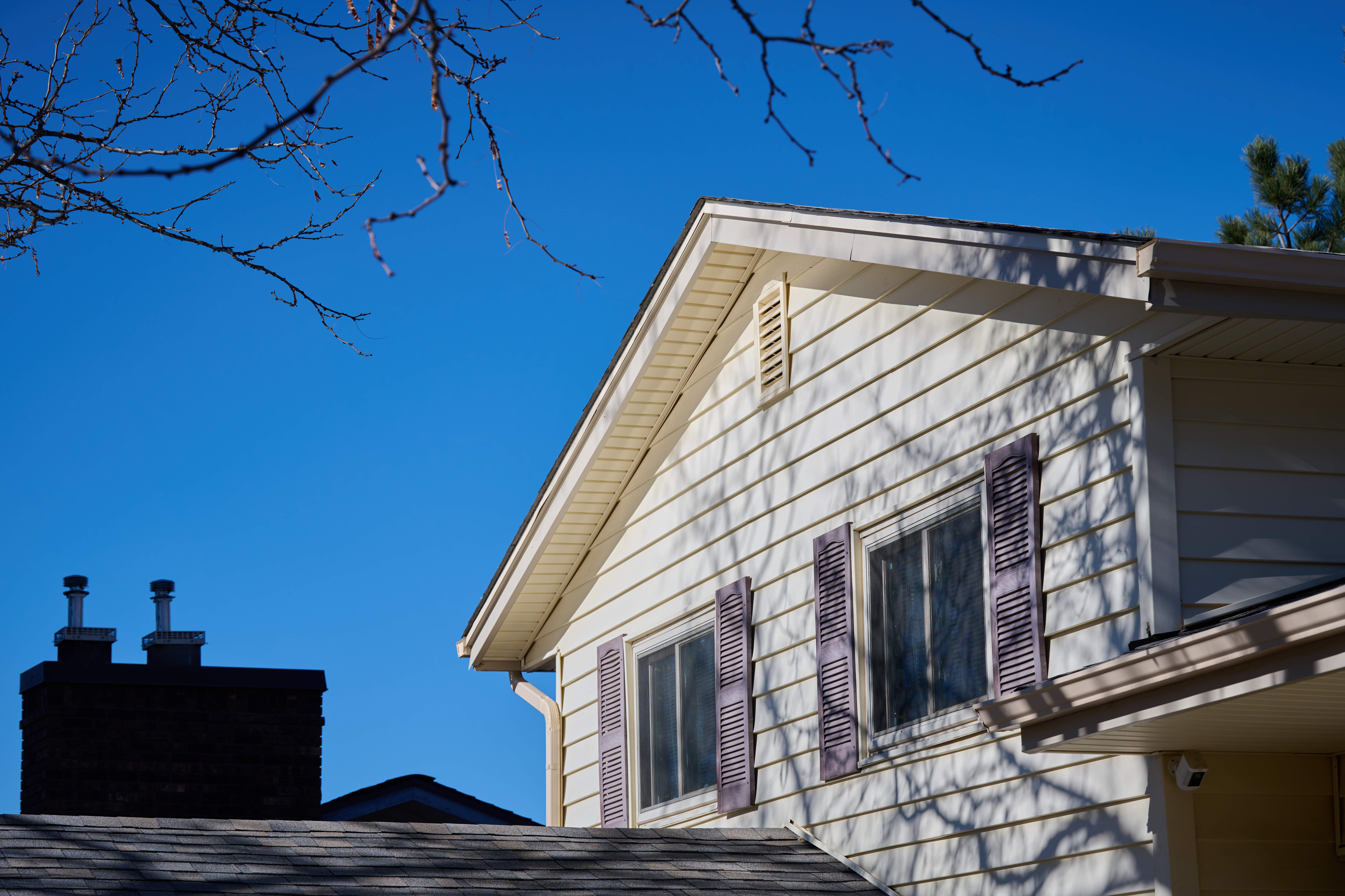 An attic ventilation window of a house