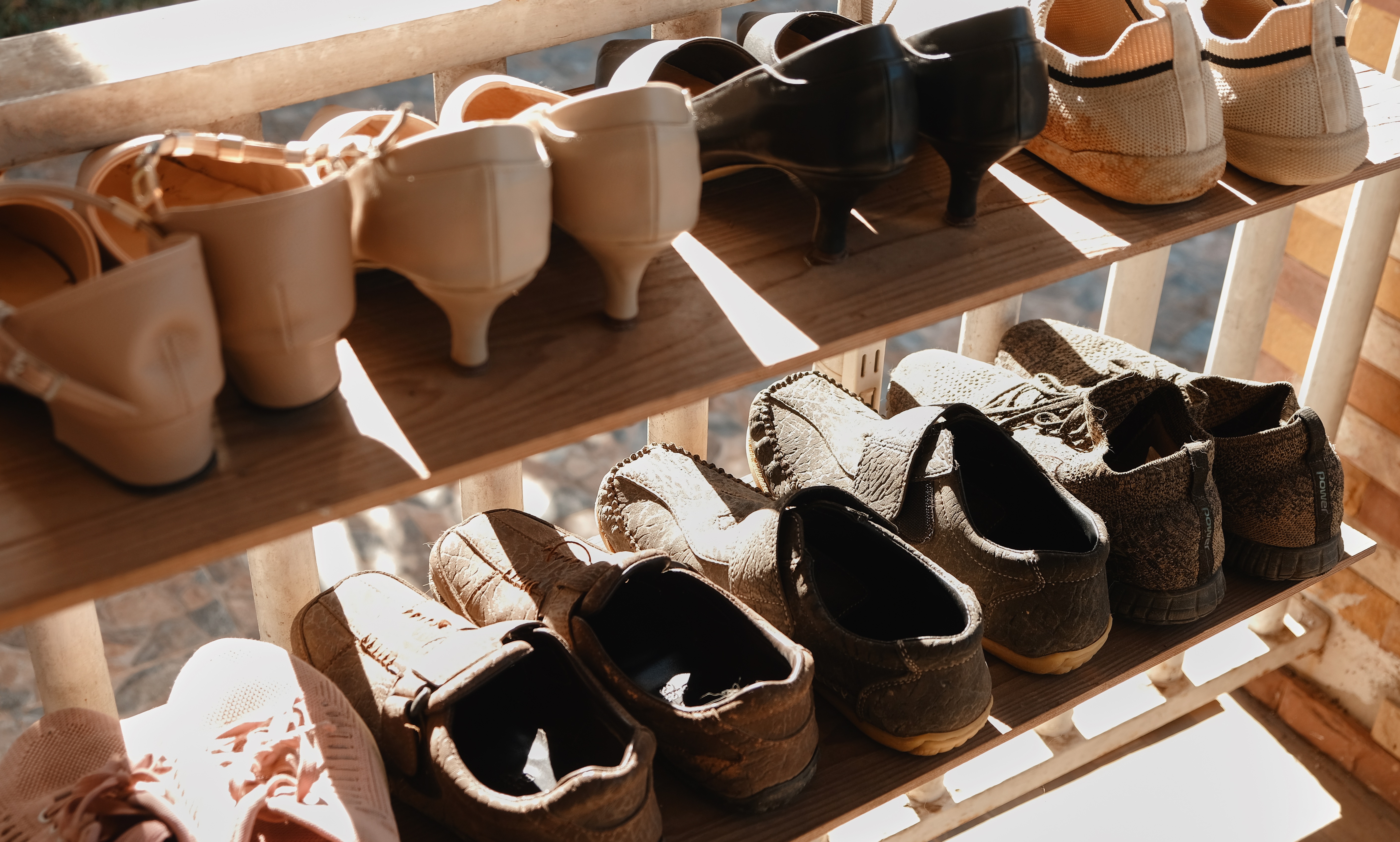 Shoes on shelf