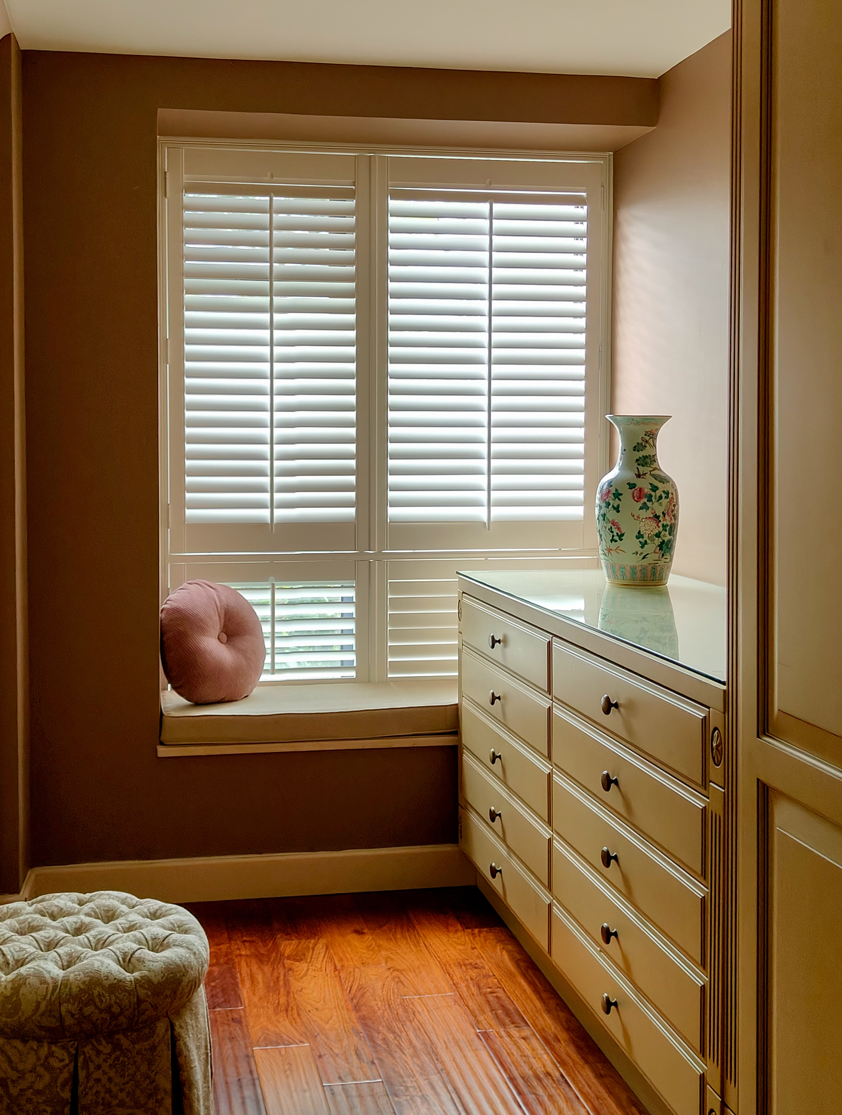 Classical wardrobe in the dressing room