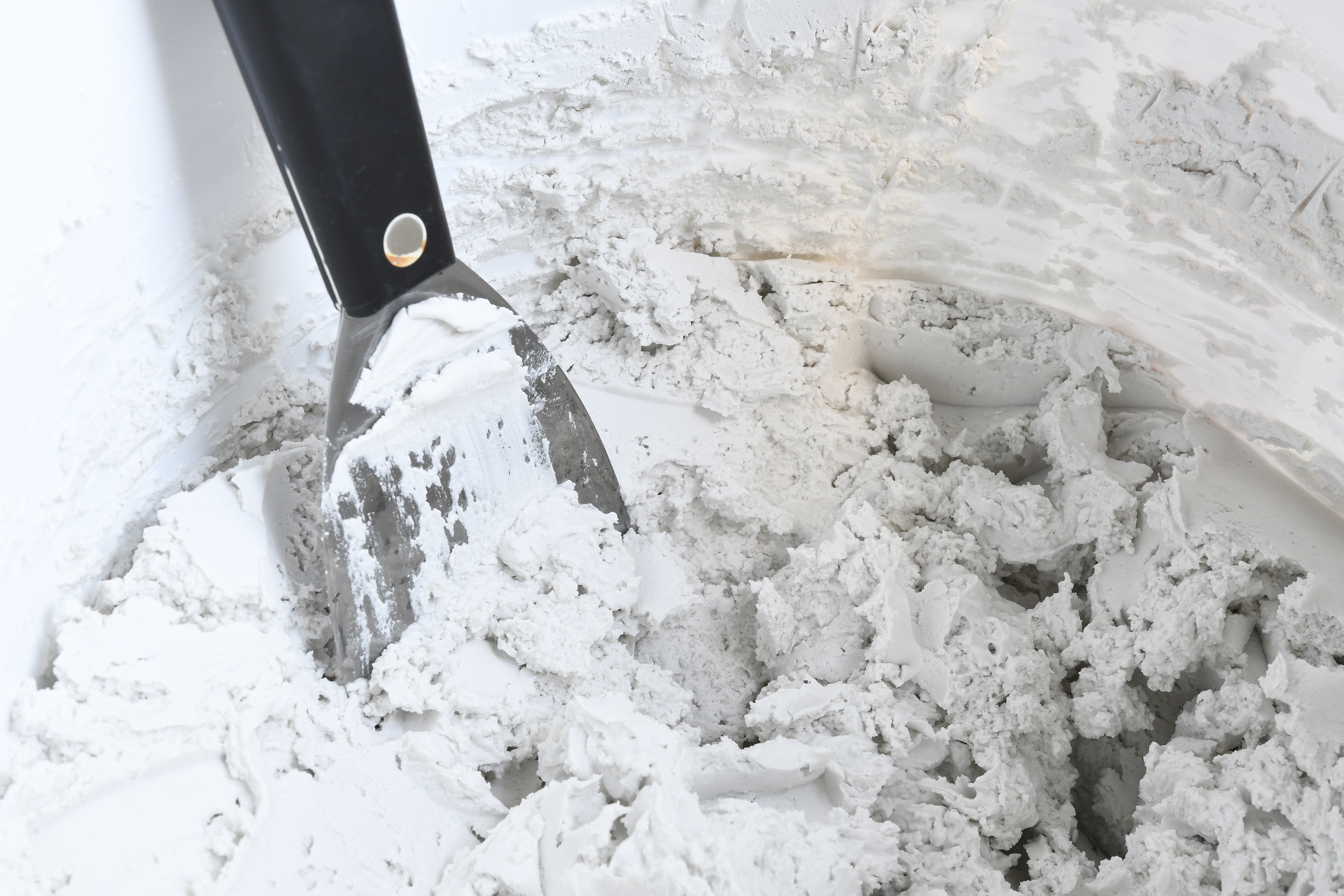 Close-up of drywall mud