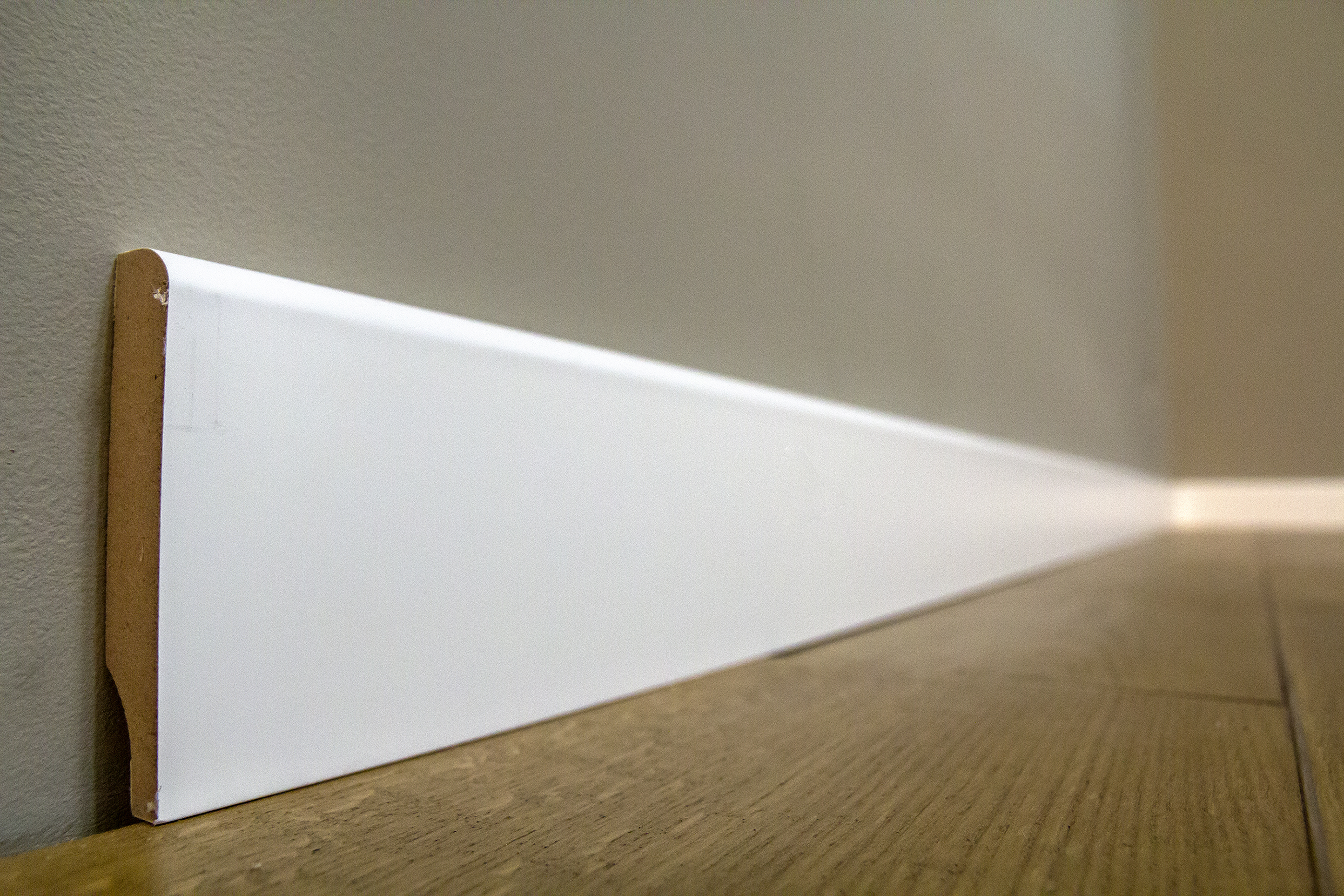 White MDF baseboard