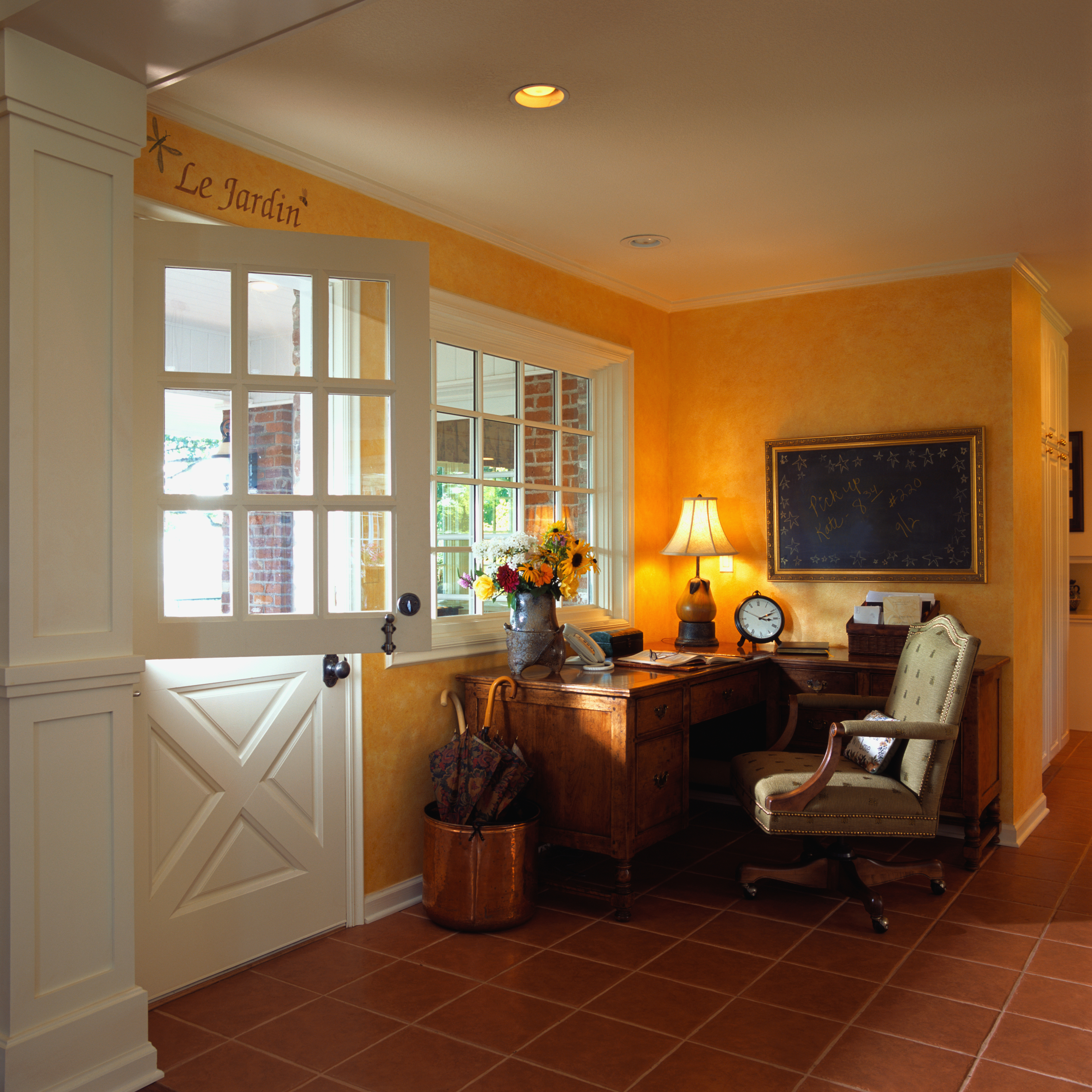 Desk beside dutch door