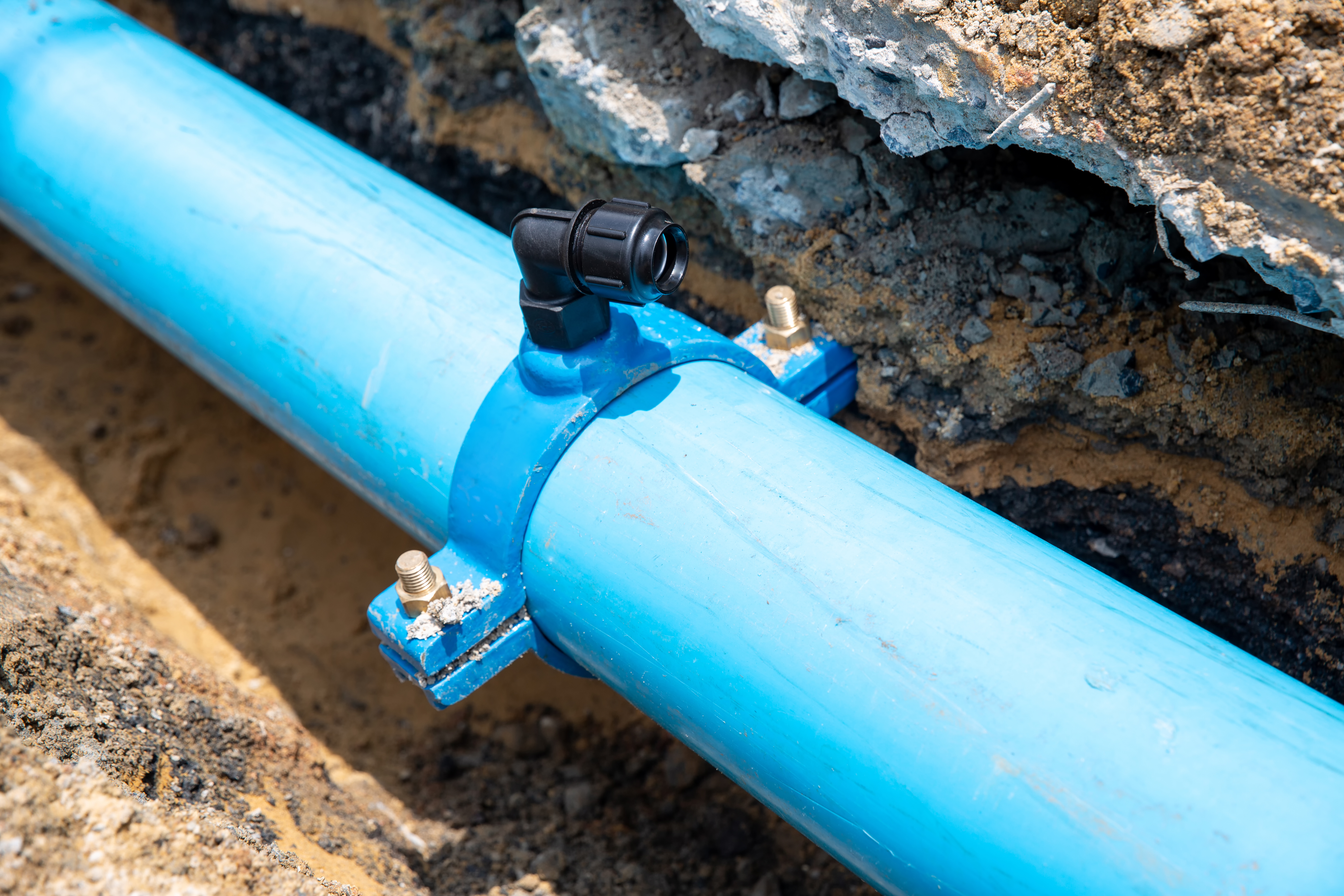 Main water line in the ground