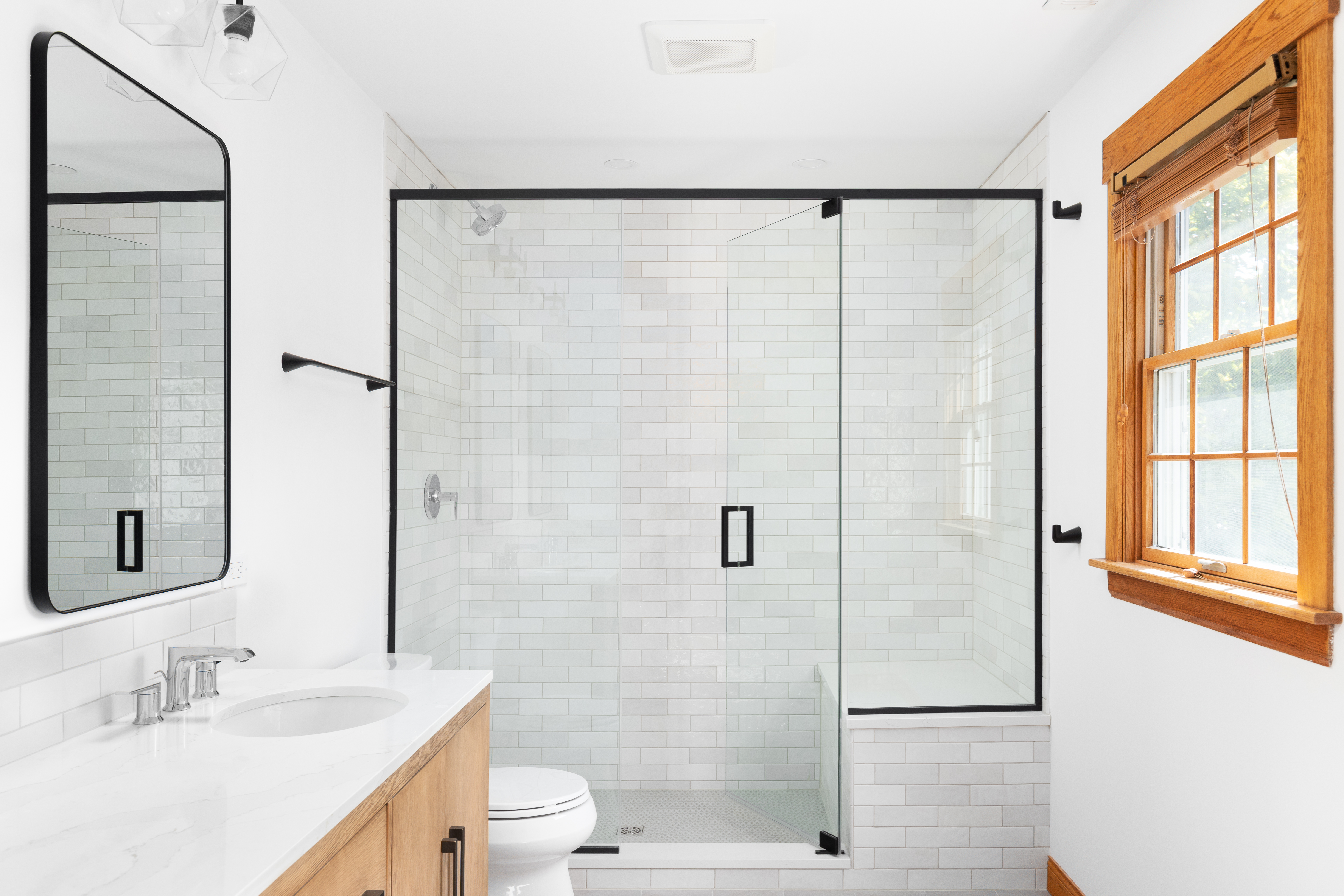 bathroom with a wooden cabinets