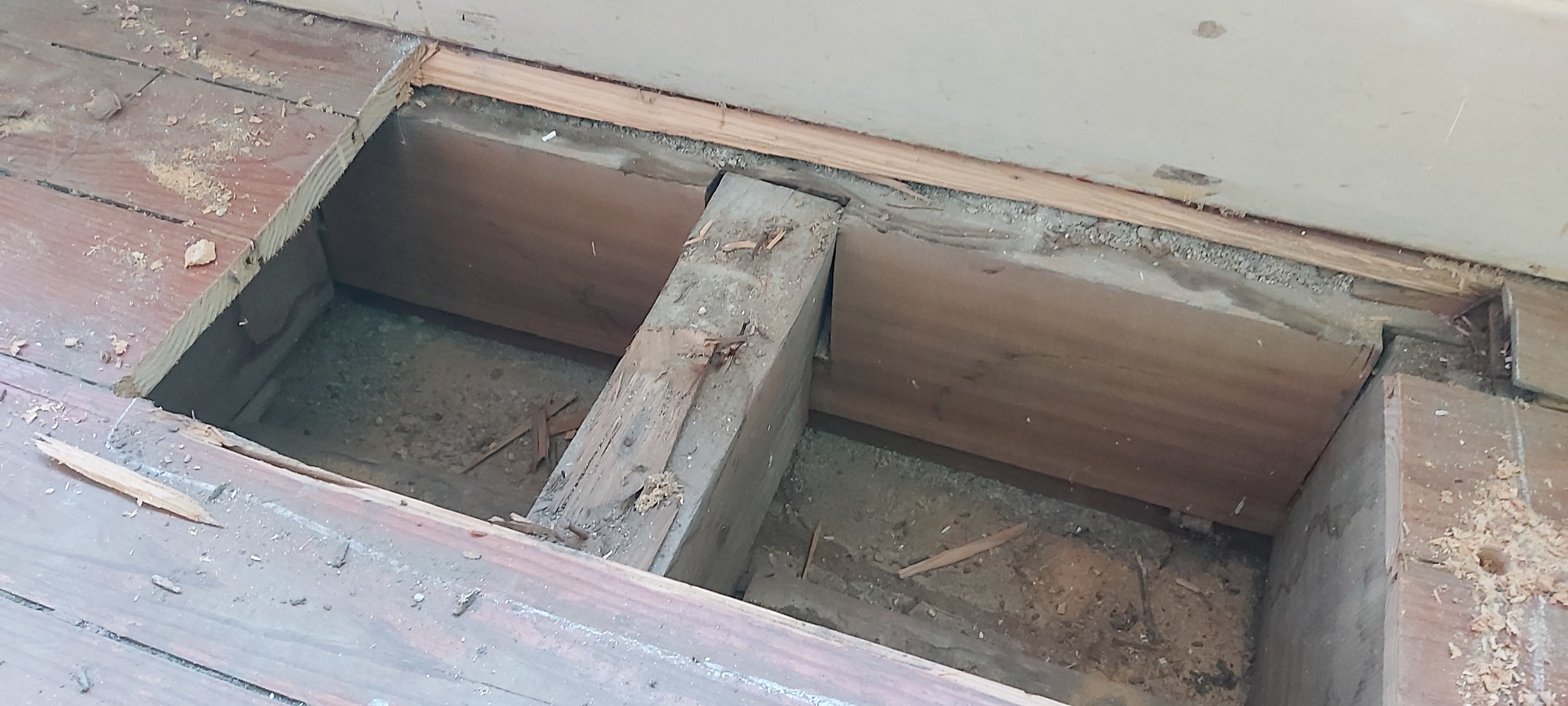 Exposed Wood beam and floor 