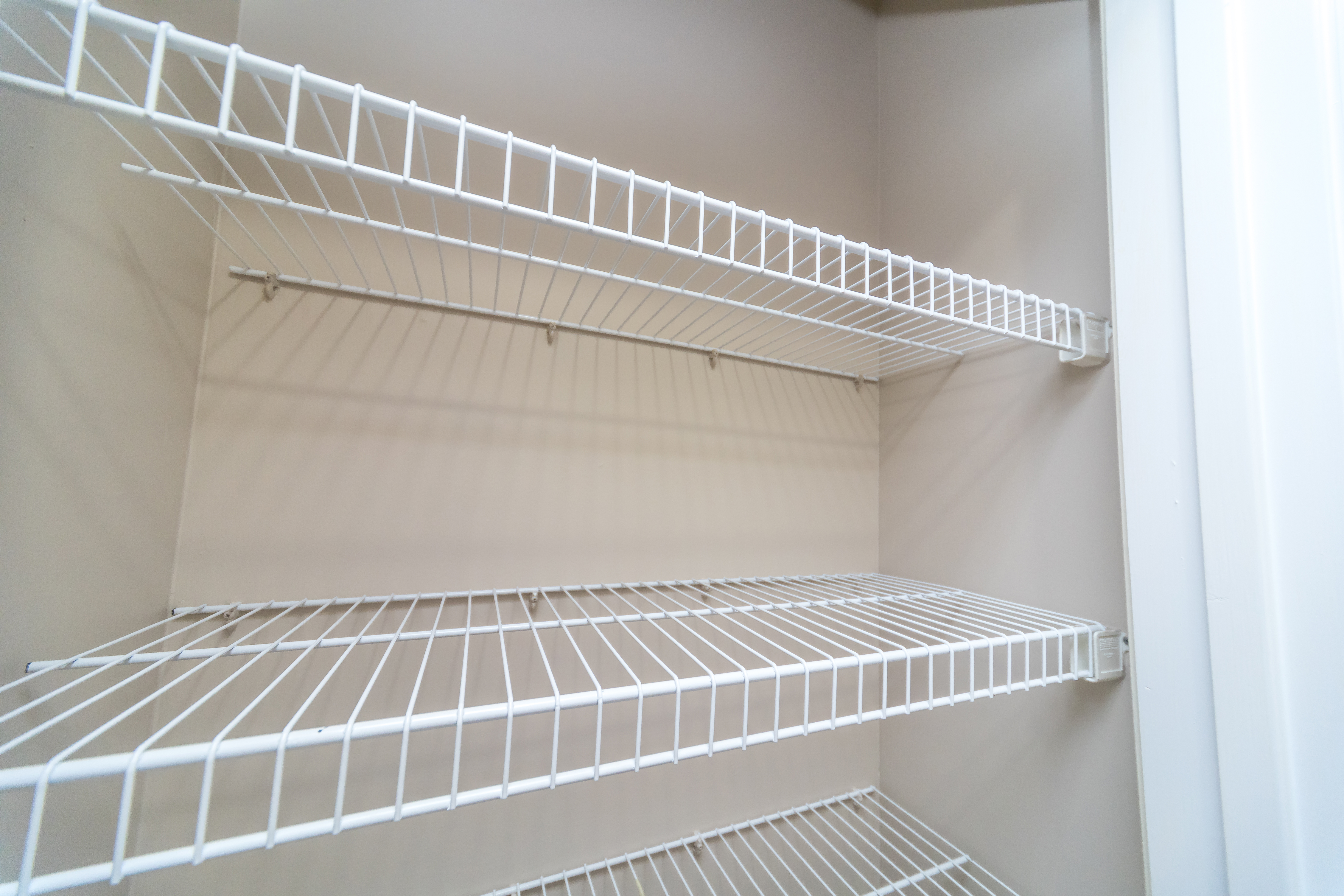Empty wire shelving storage 