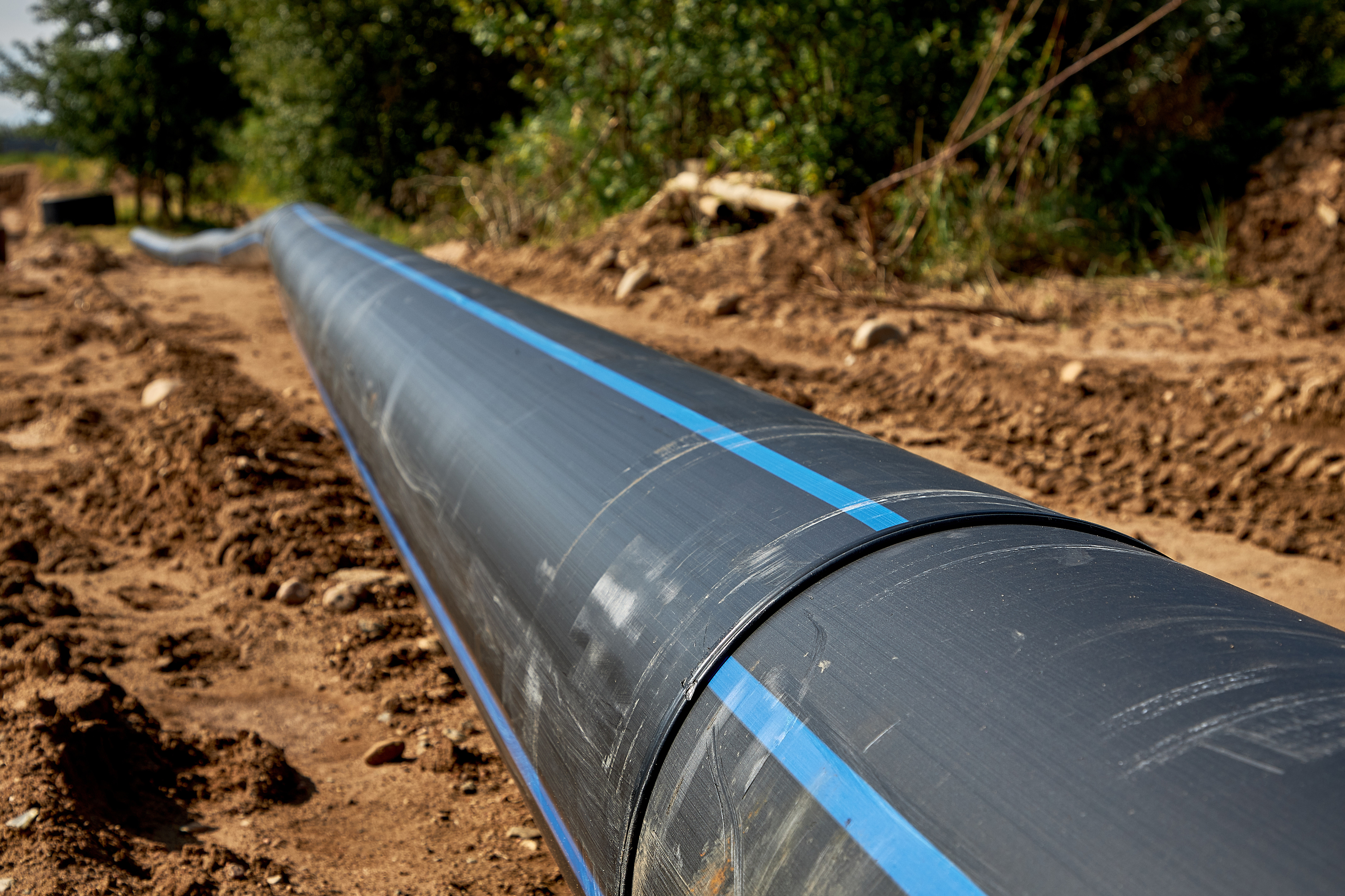 Water pipe on the ground