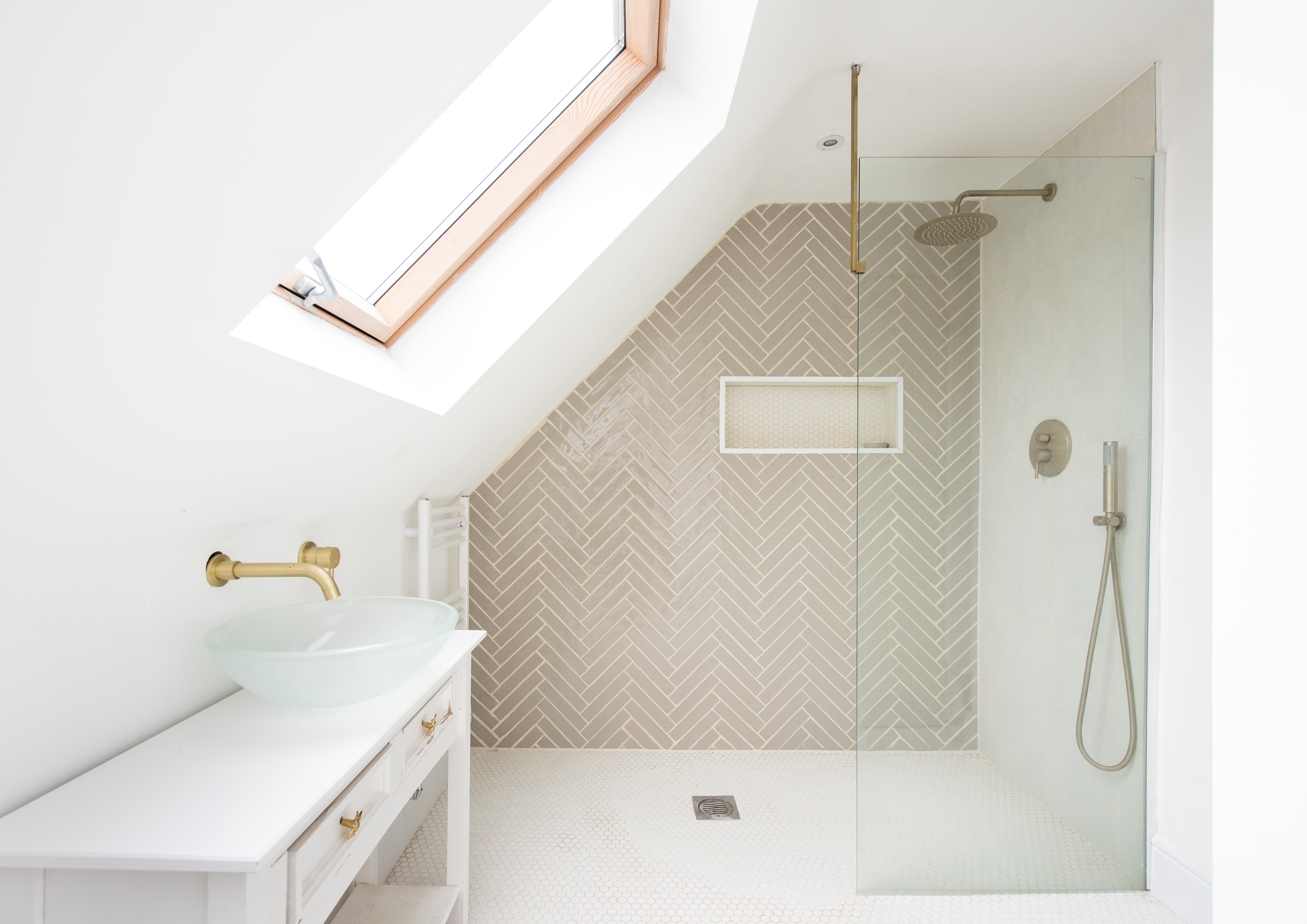 General interior view of a white bathroom