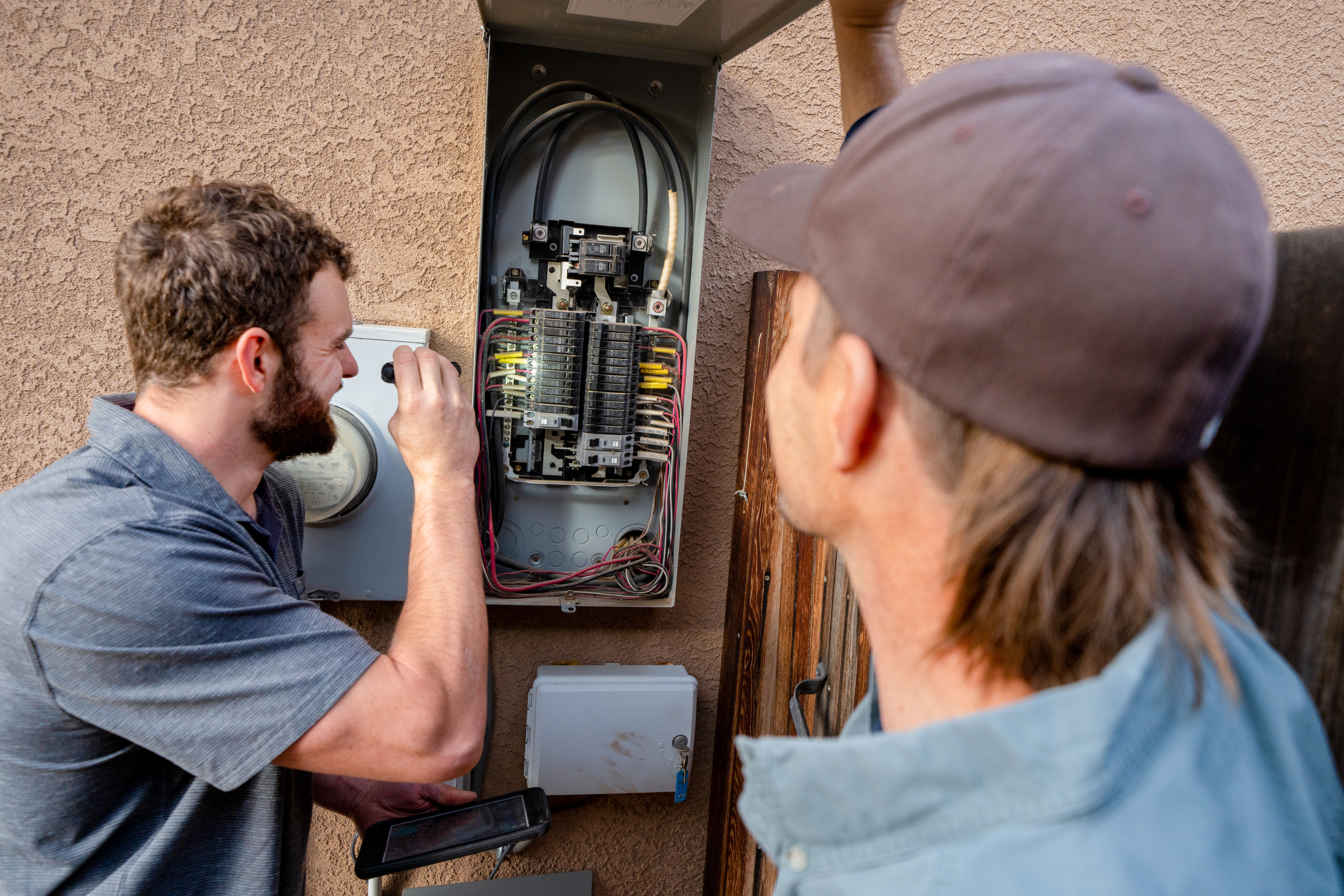 inspecting electrical panel