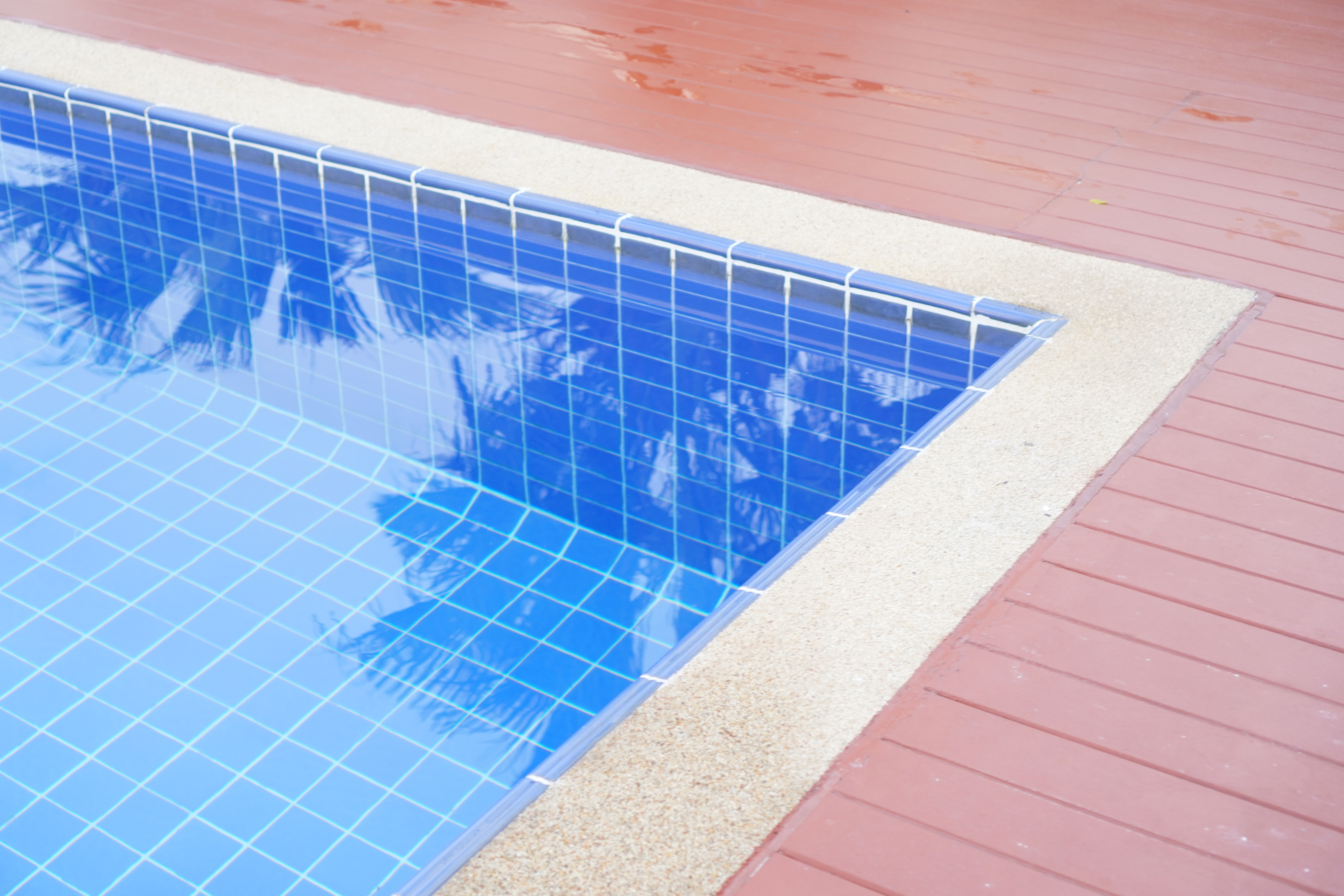 Detail of swimming pool and deck. 