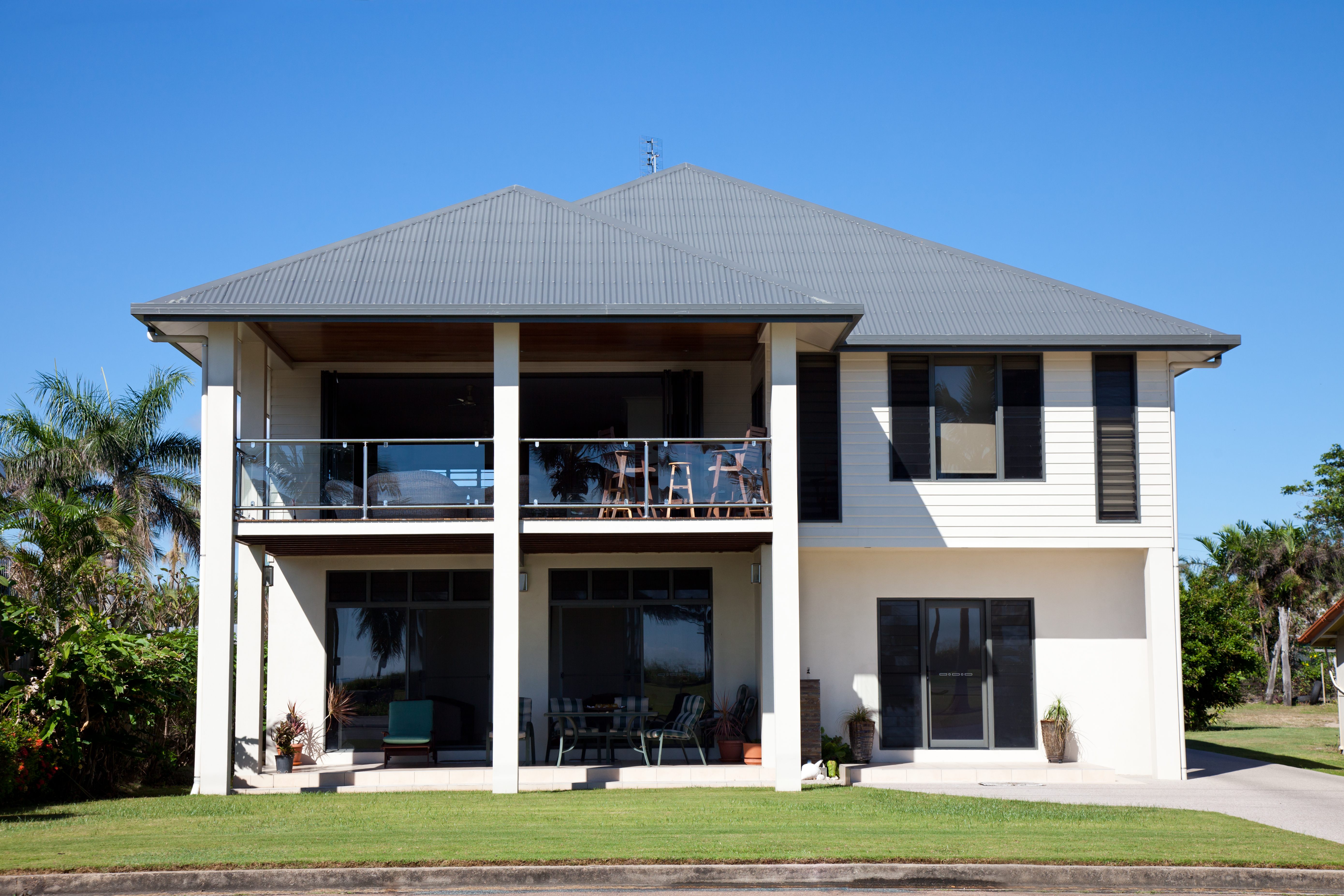 metal roof on beach house 