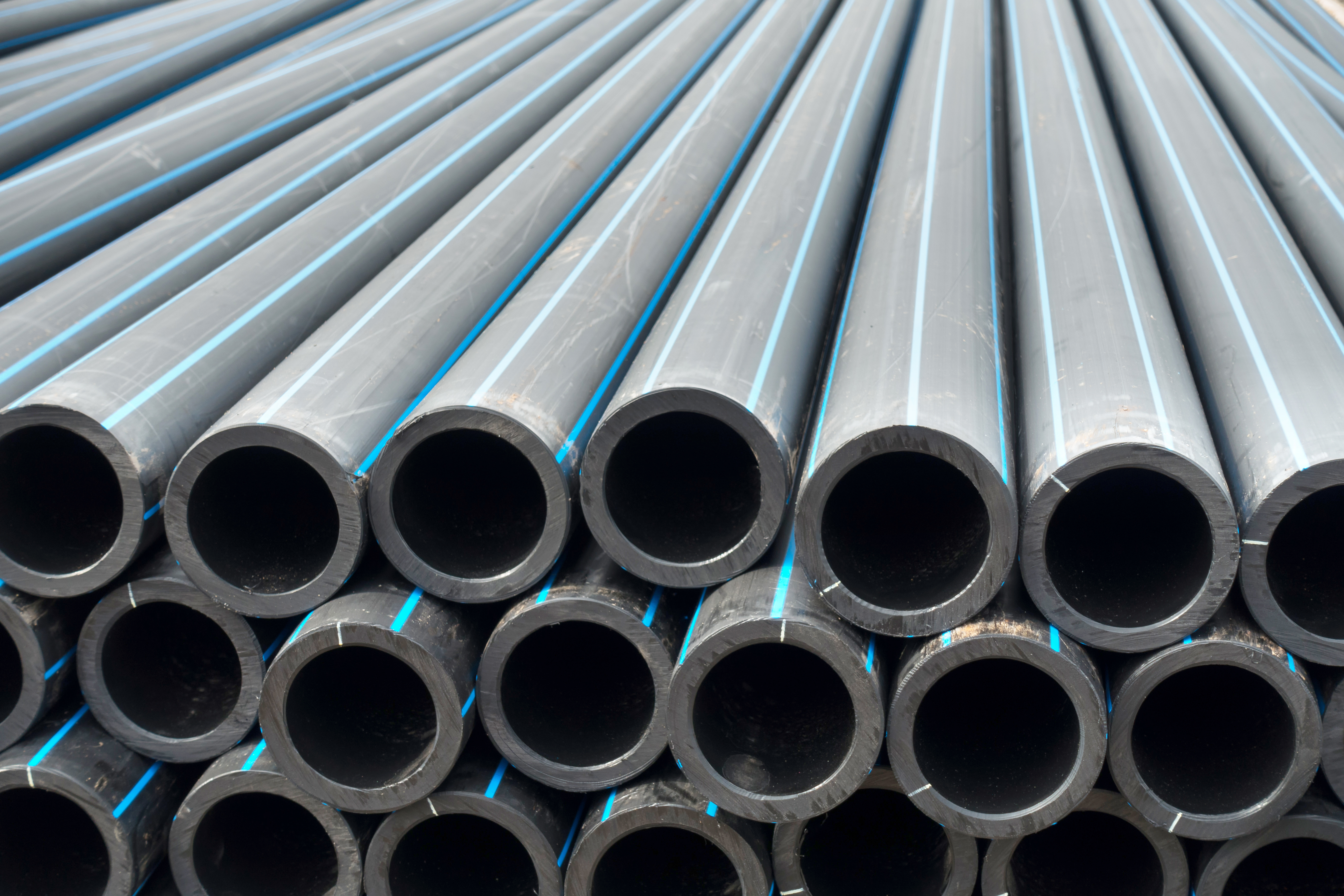 Stalk of HDPE water pipes