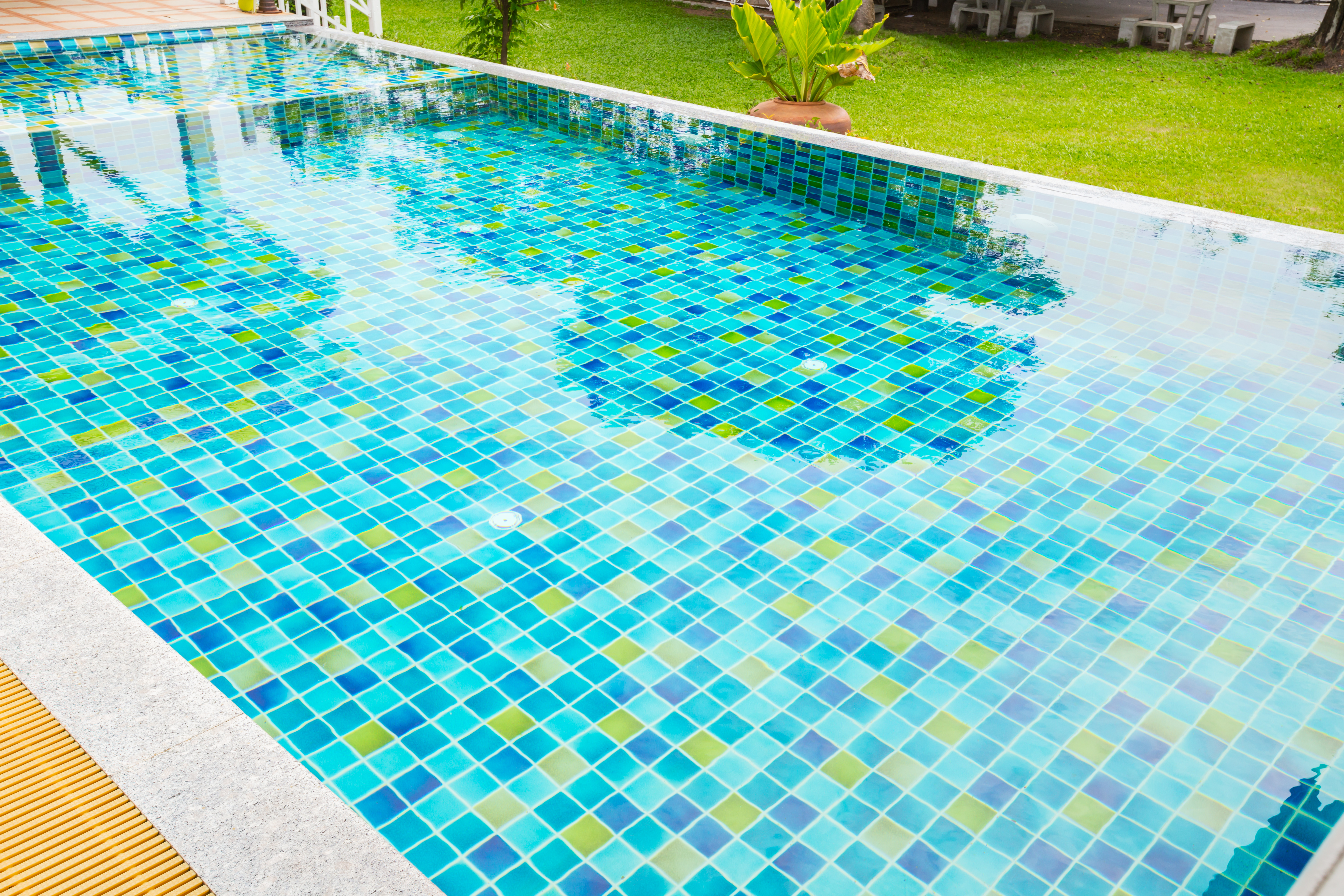 swimming pool with mosaic tile 