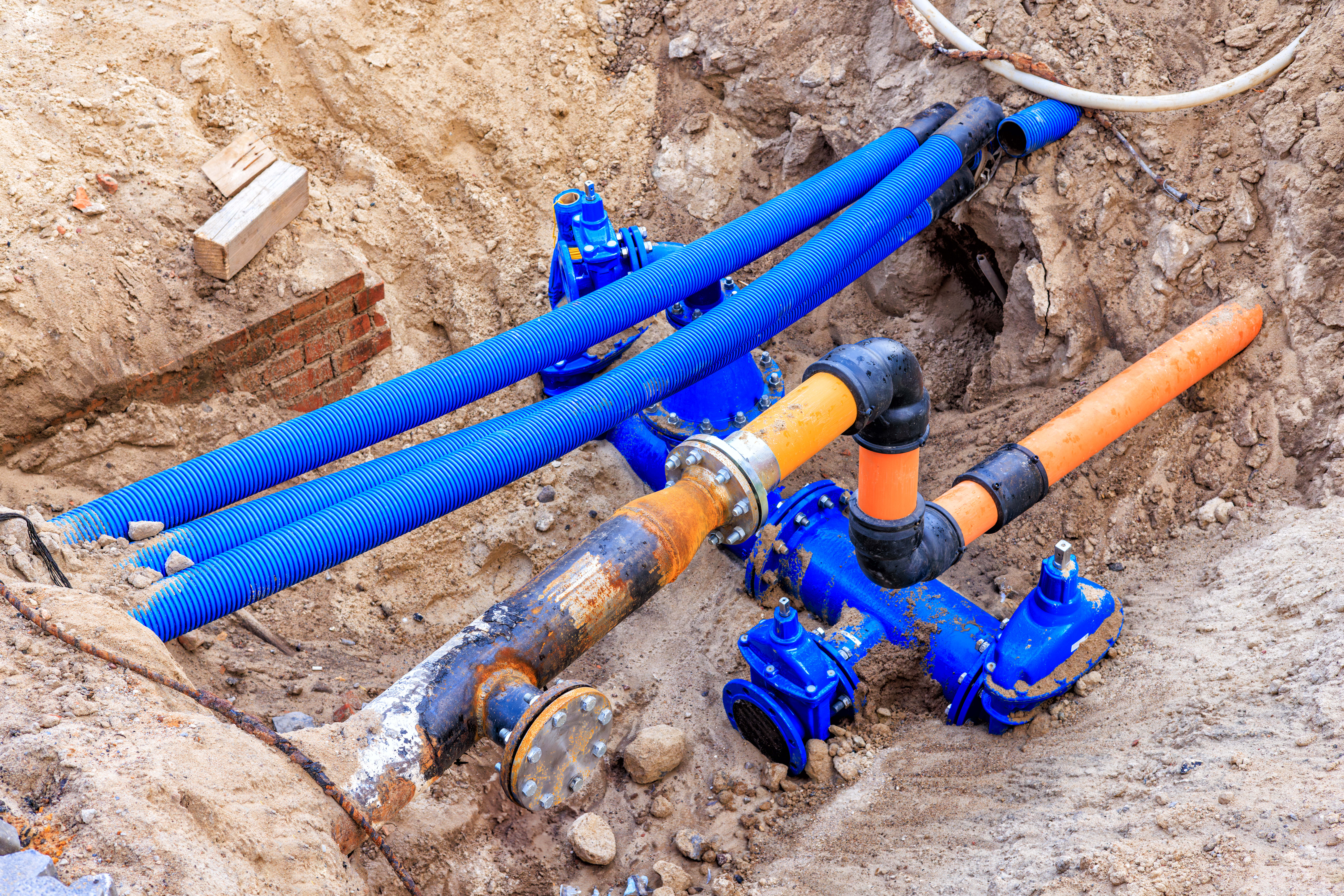 Main water line pipes