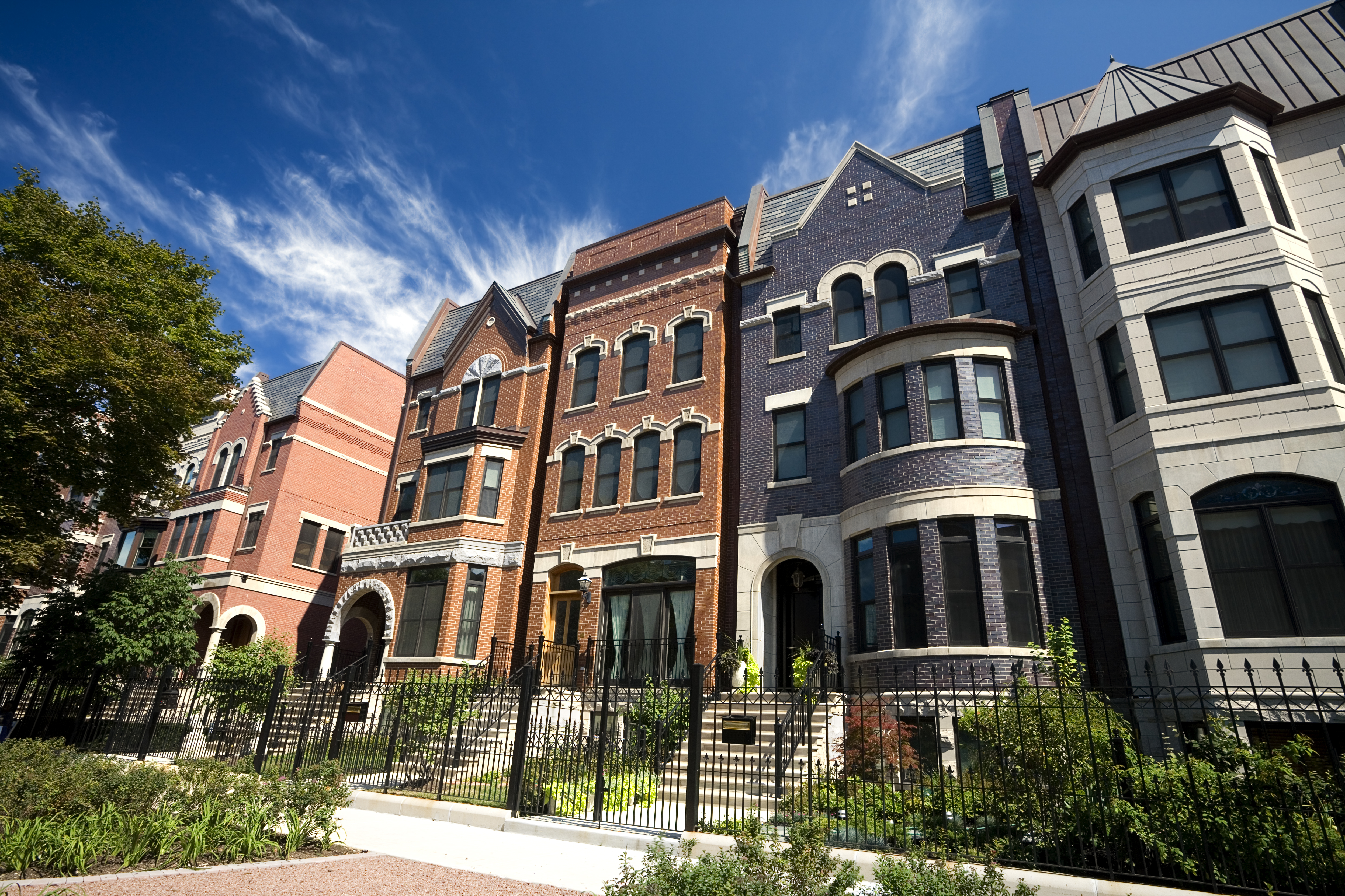Row of townhouses in Chicago