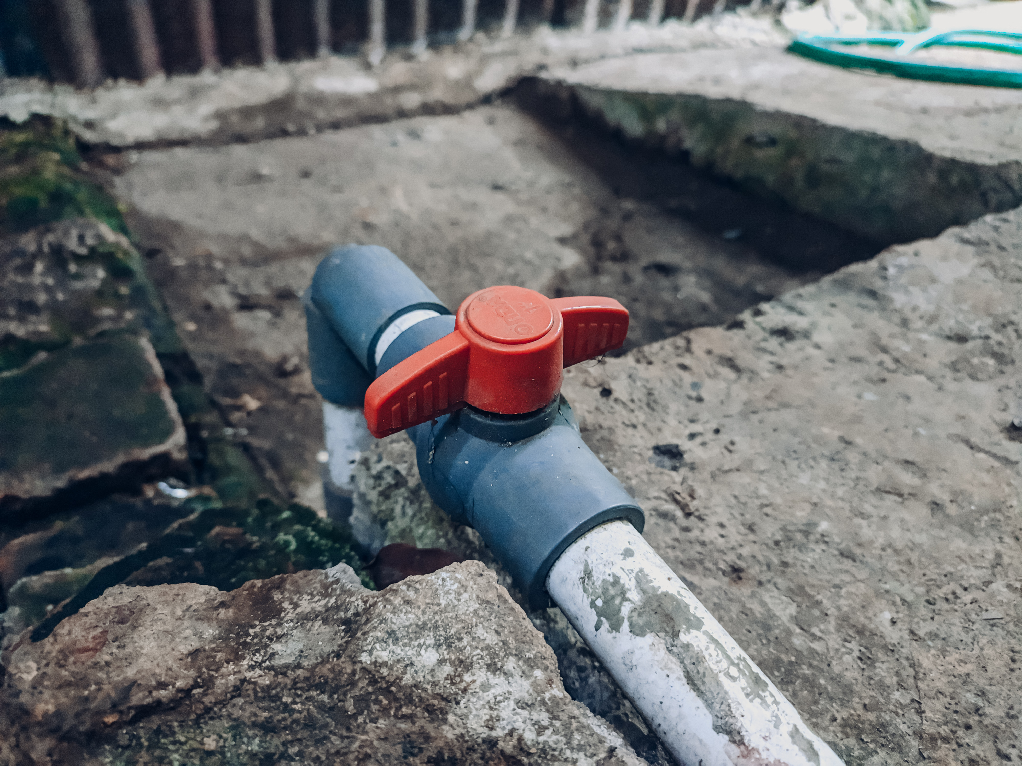Close-up of a main water line