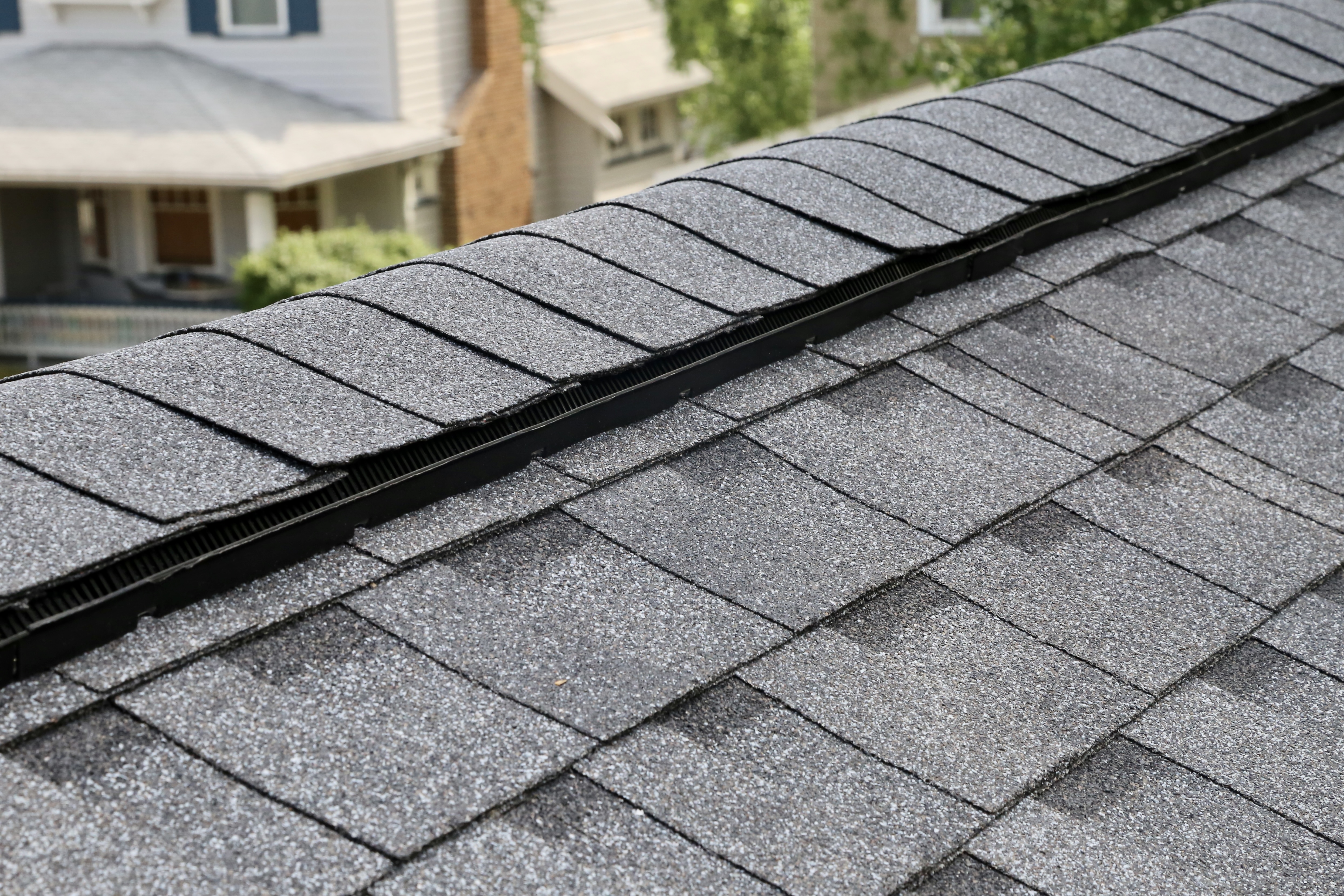 Close-up of asphalt shingles 