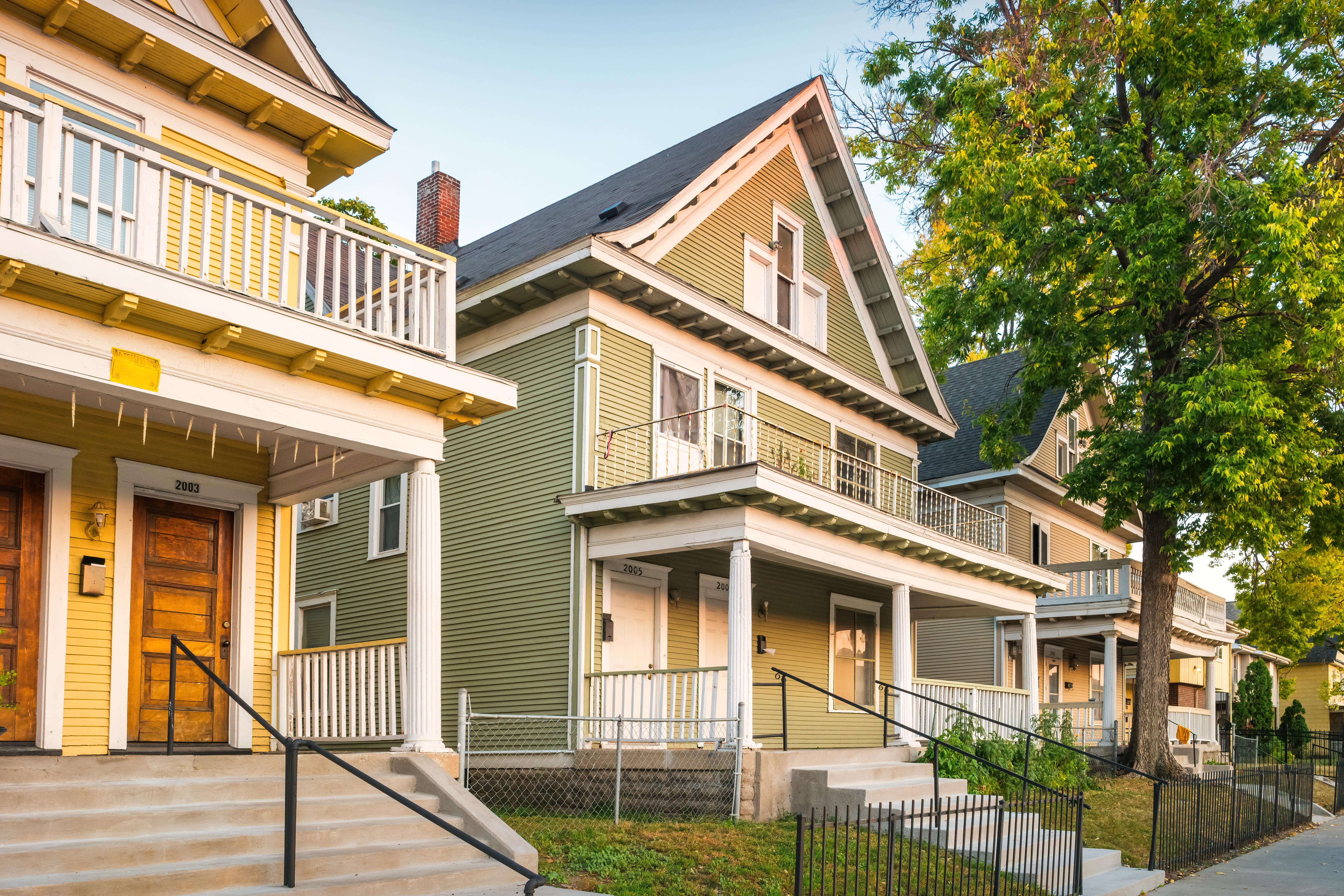 Line up of houses in Minneapolis