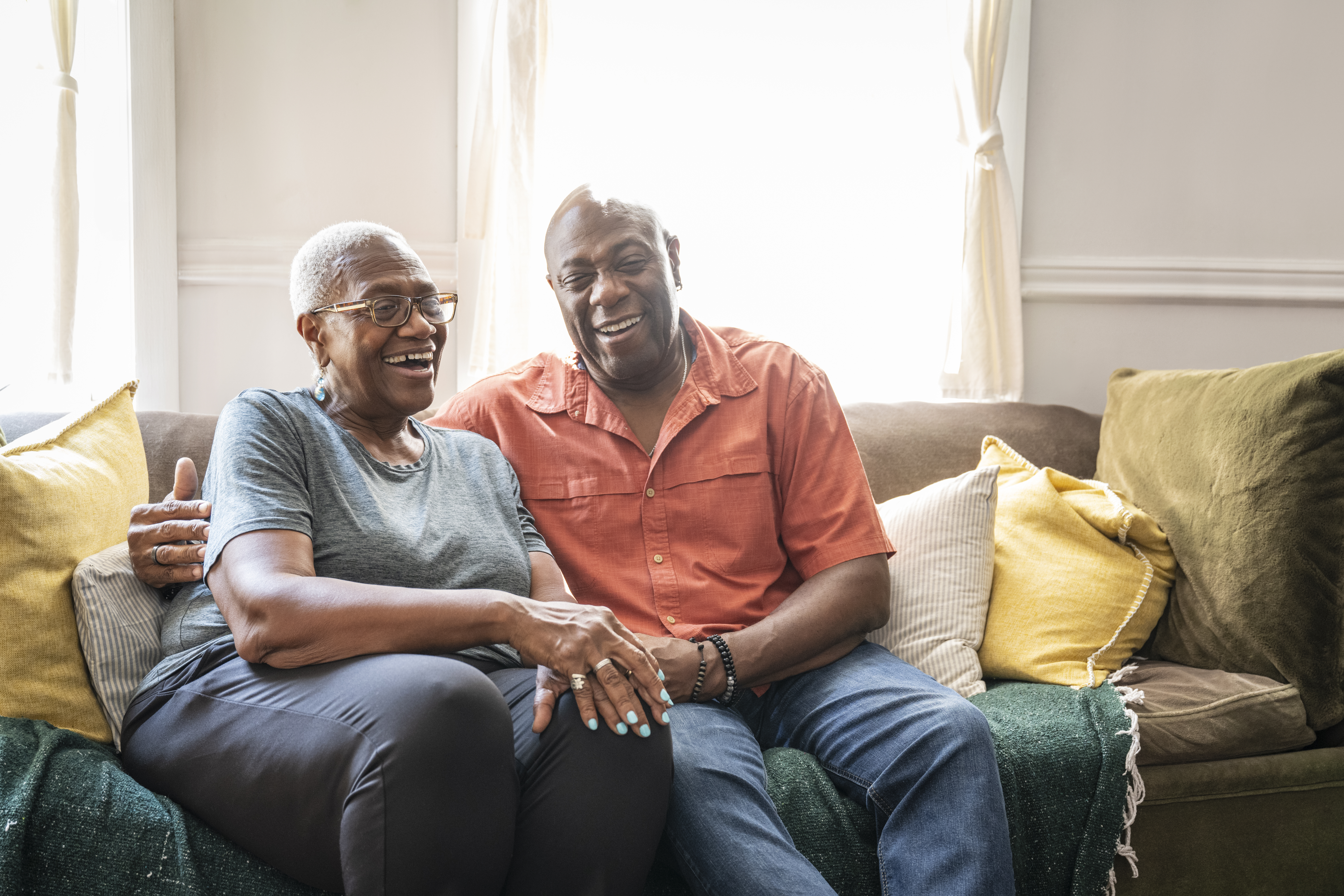 Relaxed couple at home