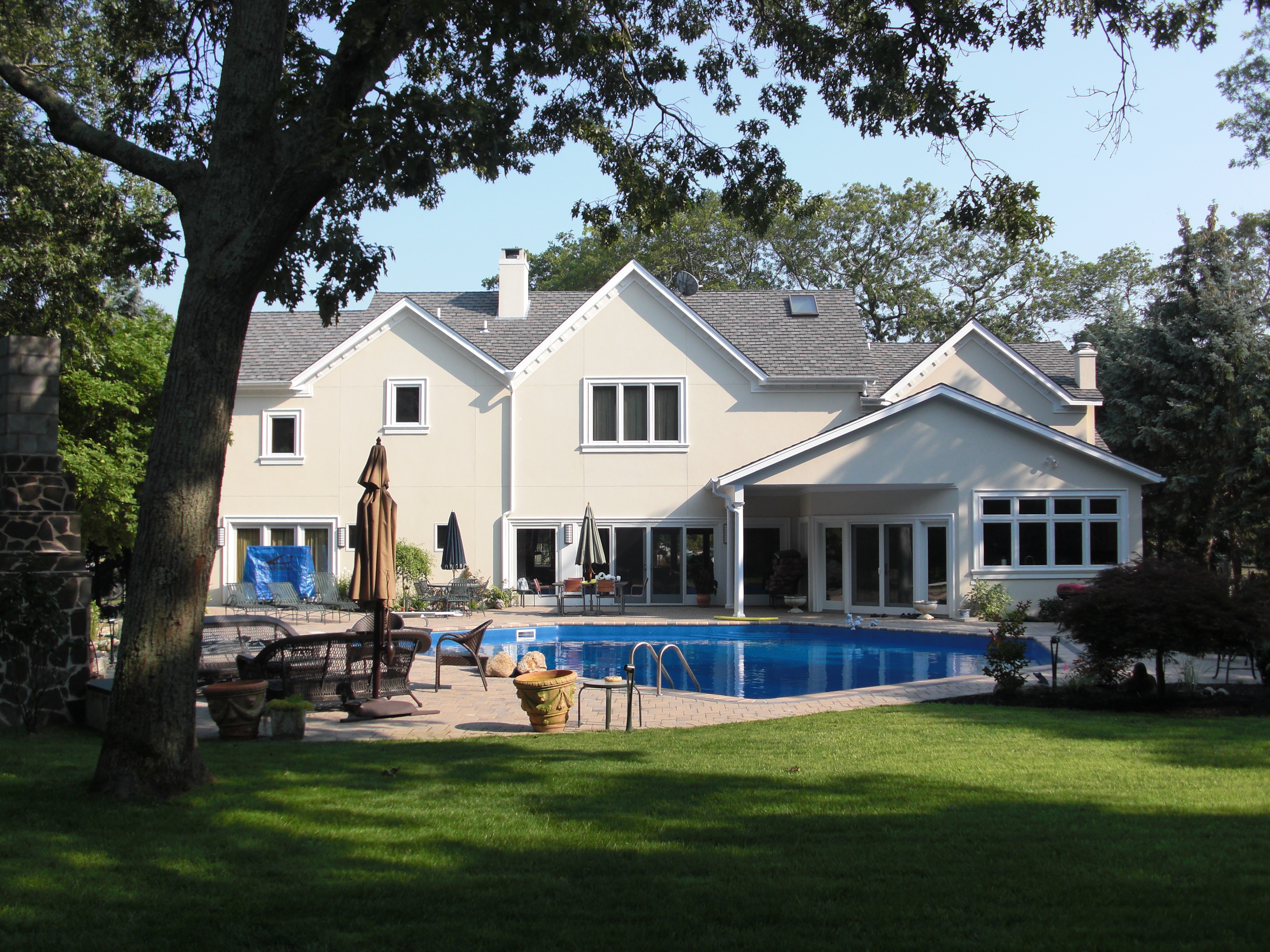 Large house backyard