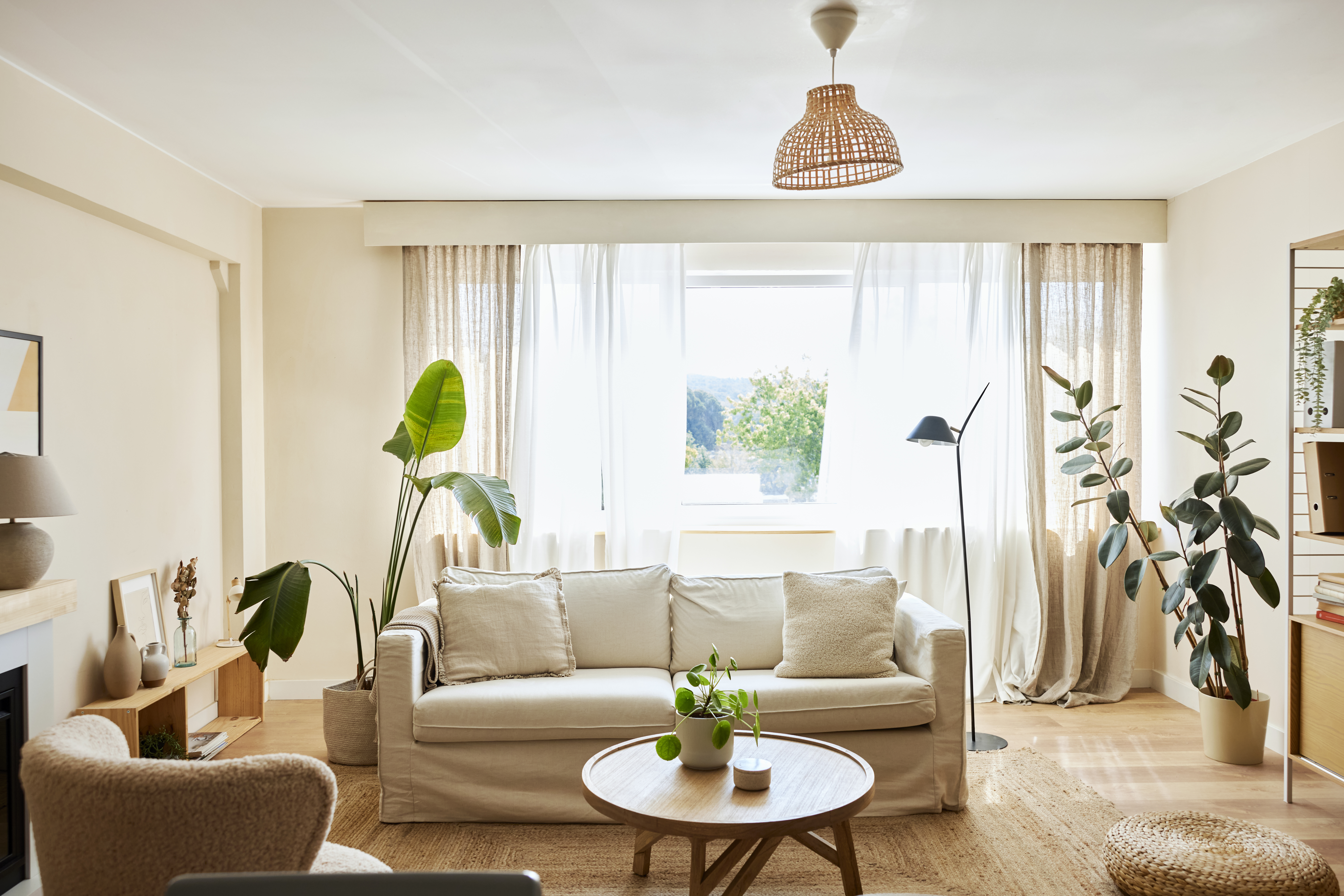 Interior of living room with furniture