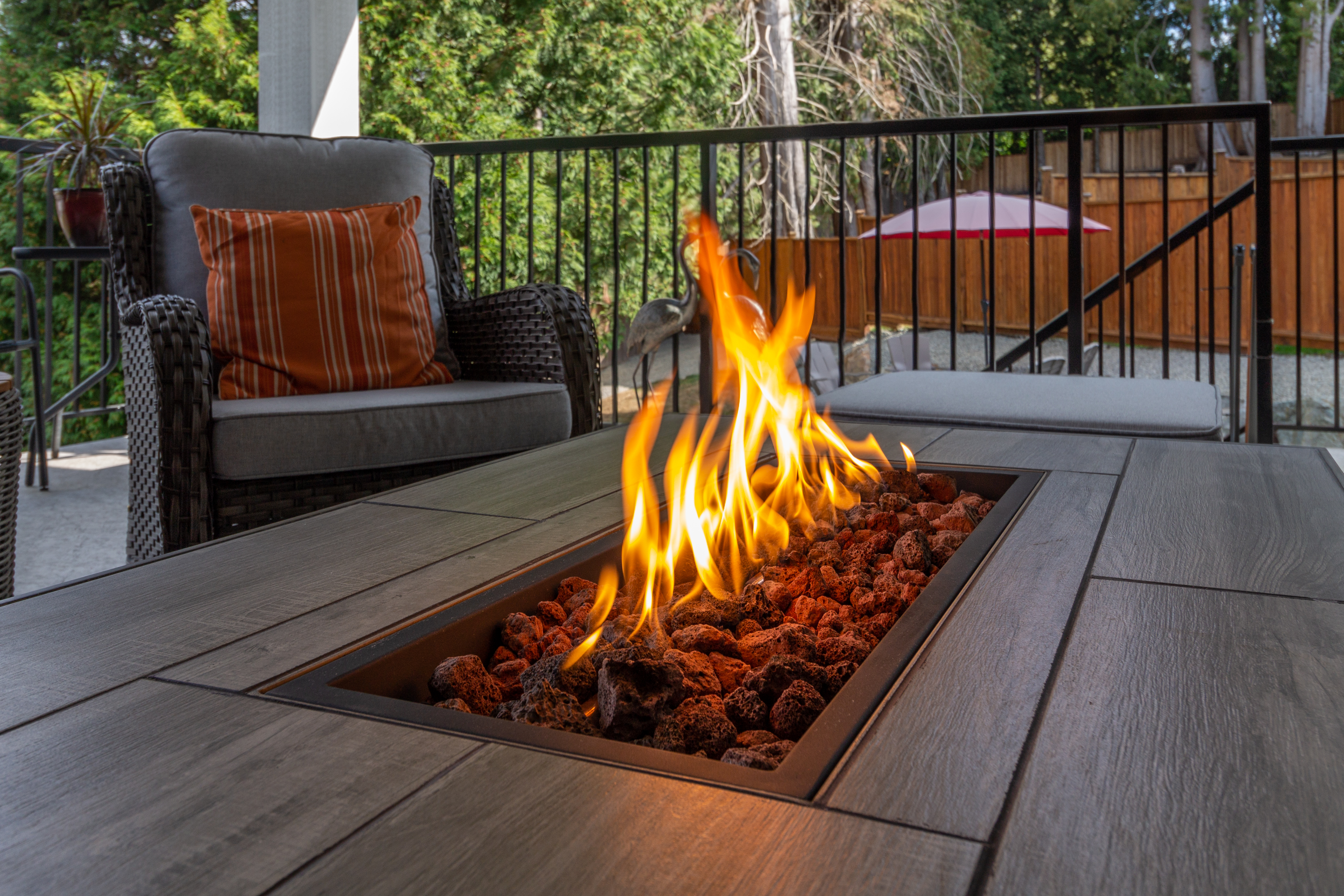 Luxurious deck with stylish patio
