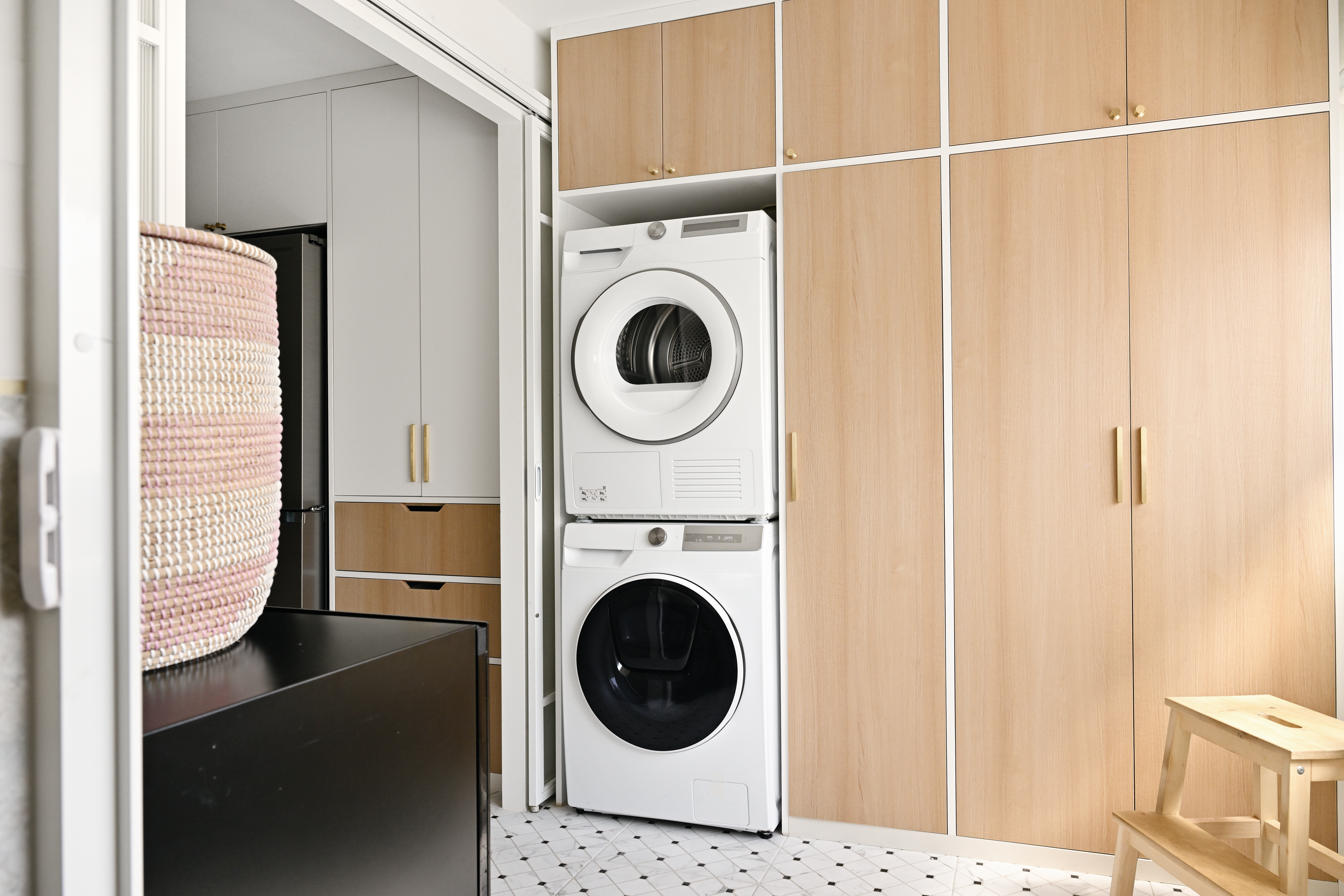 Modern clean laundry room