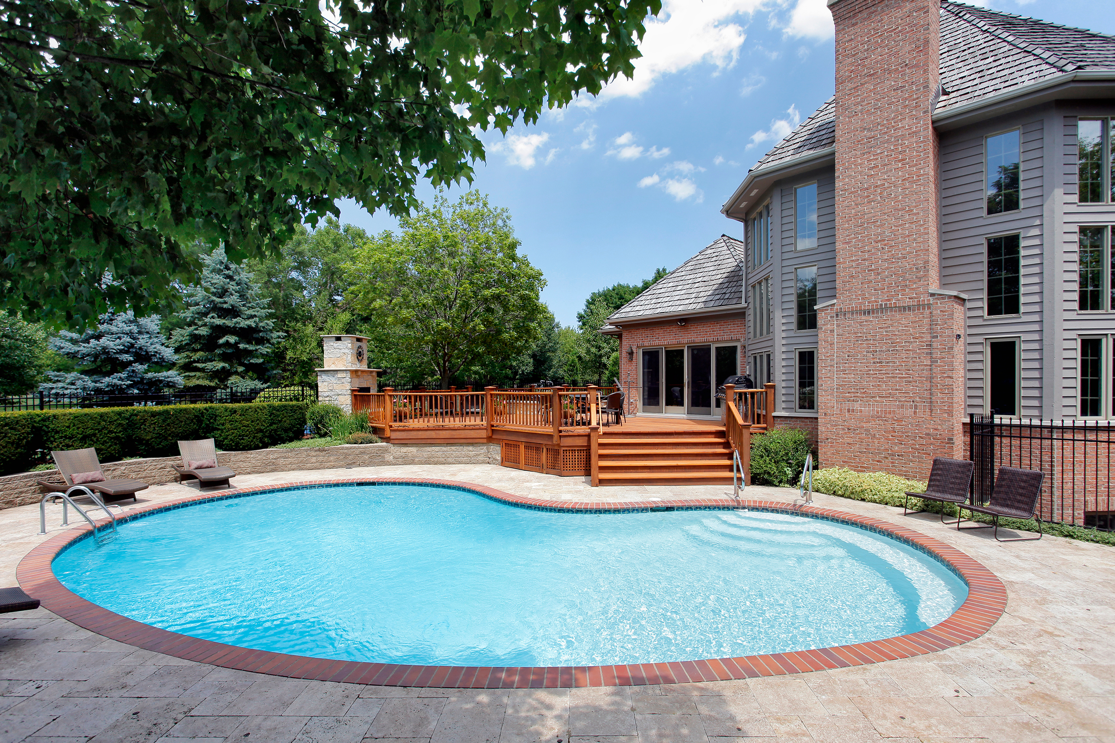 swimming pool in yard 