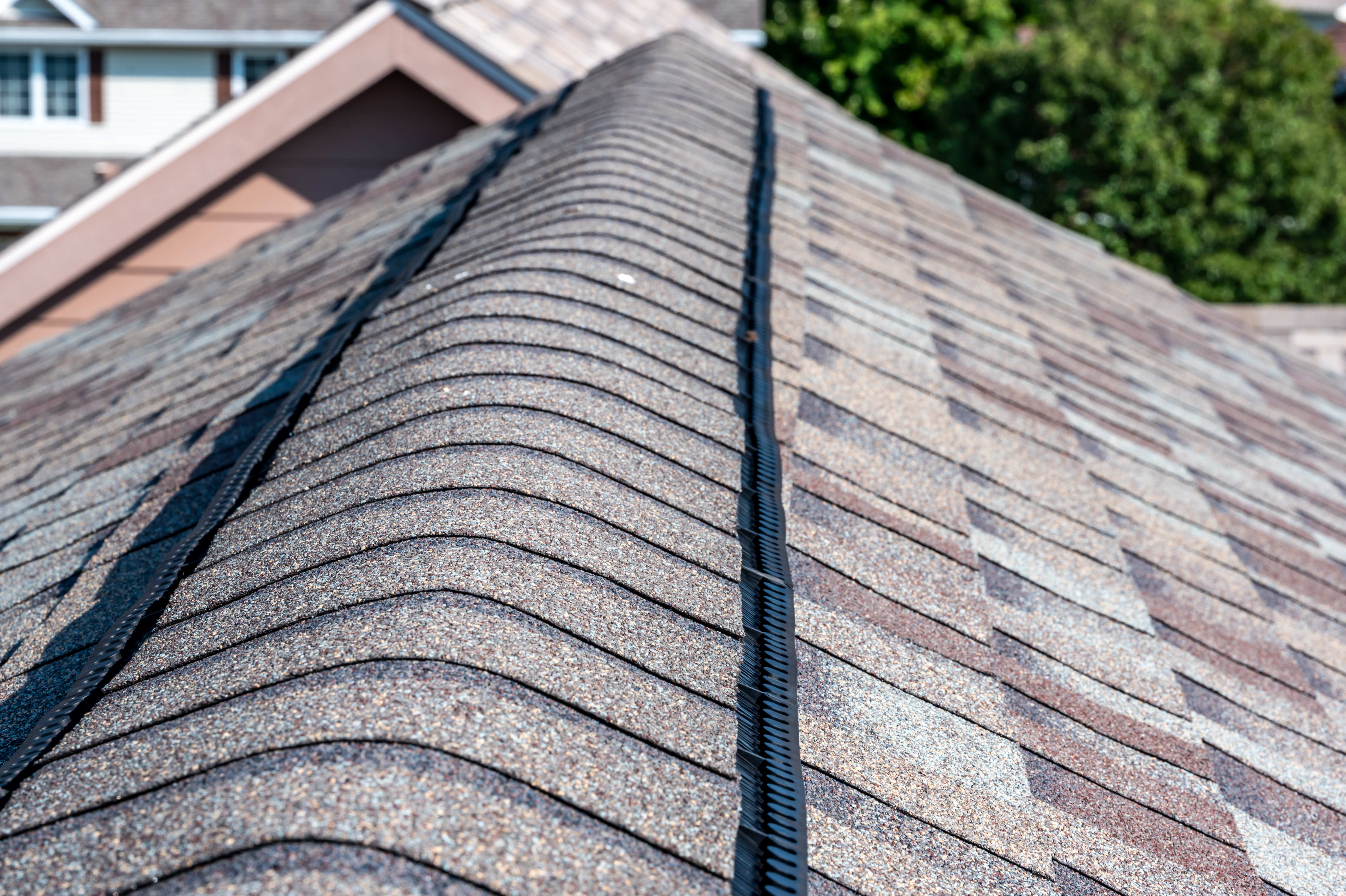 A roof ridge cap over the vent