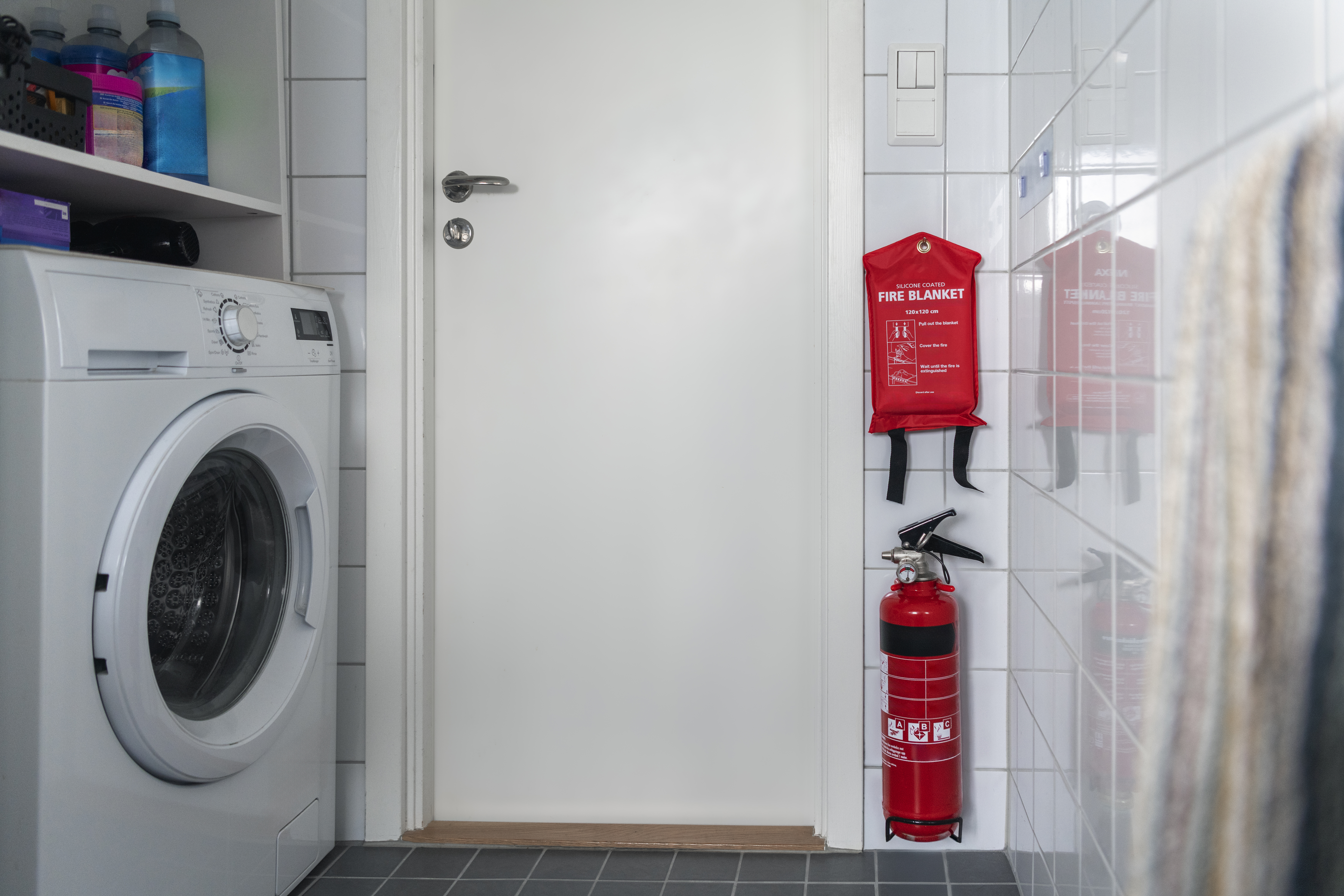 fire extinguisher in laundry room 