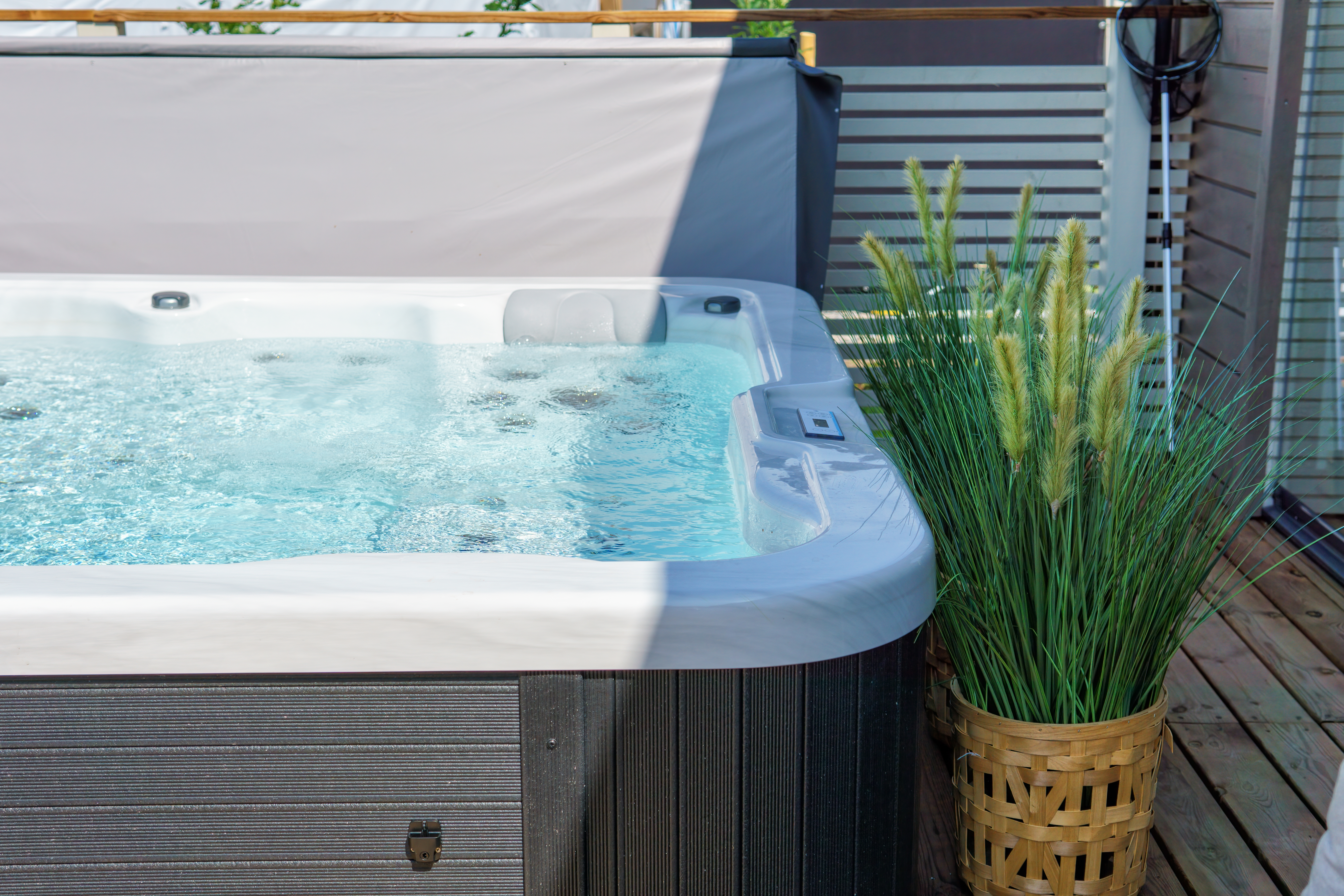 A warm hot tub