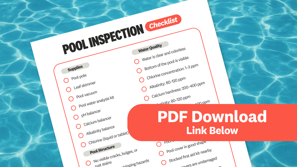 Downloadable checklist for pool inspection