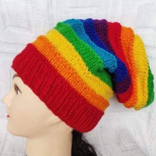 Regenbogen Beanie Mütze