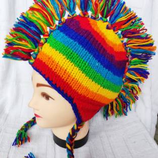 Bunt Rainbow Mohawk Ohrenklappenmütze