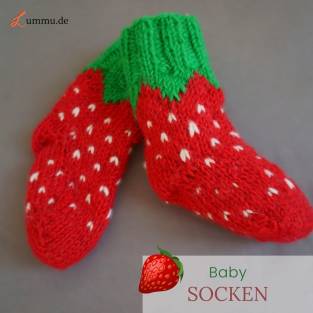 Erdbeere Baby socken in rot und grün