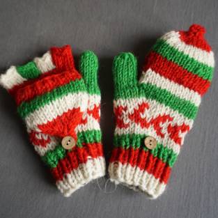 Handgestrickte Handschuhe, Winterhandschuhe mit Fleecefutter, bequem und warm