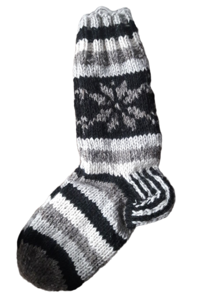 Flauschige, warme, lange Schneeflockensocken für den Winter